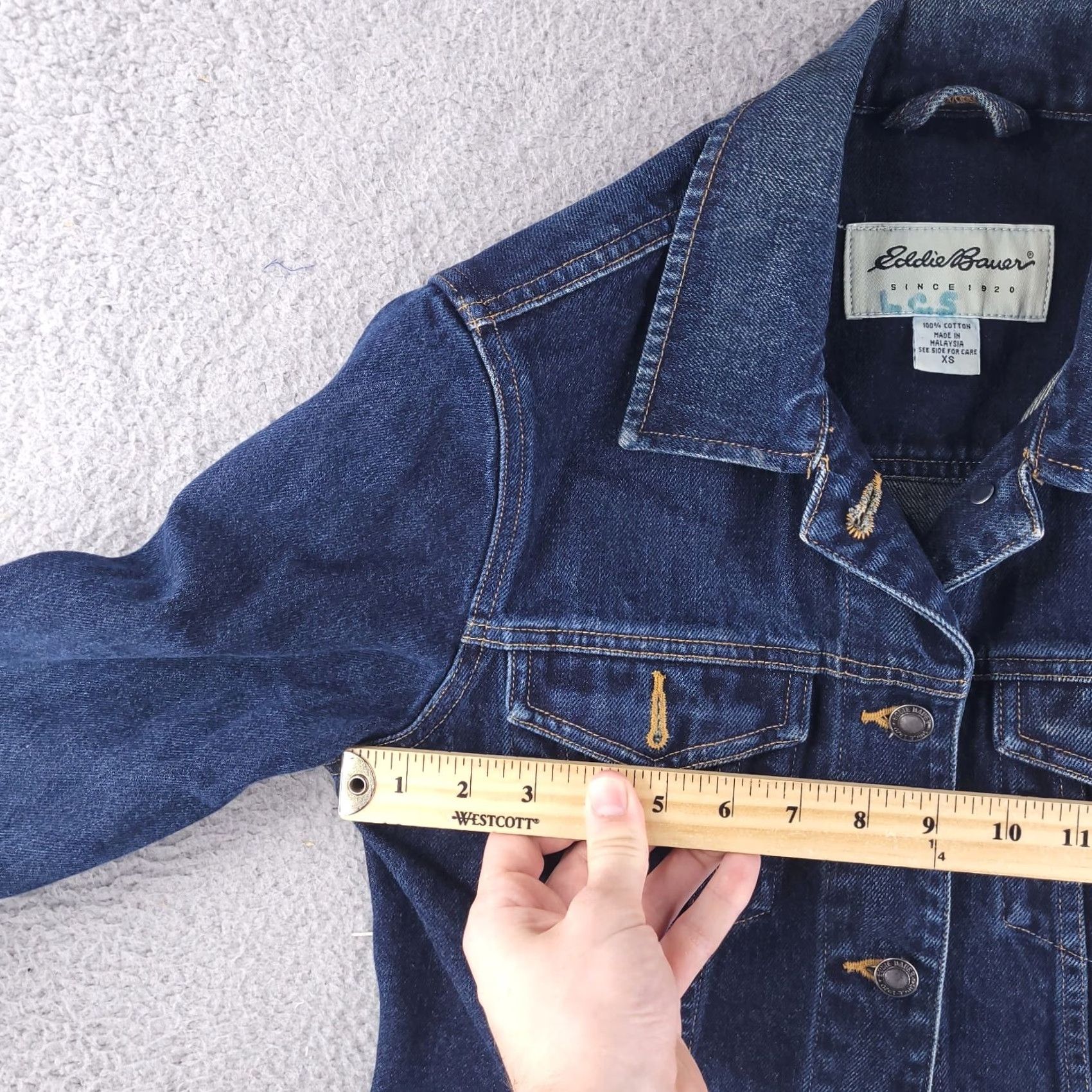 Eddie Bauer Eddie Bauer Jacket Womens XS Blue Denim Bomber Oversized Cotton Jeans Vintage: No Womens XS Blue Denim Bomber Jacket Oversized Eddie Bauer Size 26" / US 2 / IT 38 - 5 Thumbnail