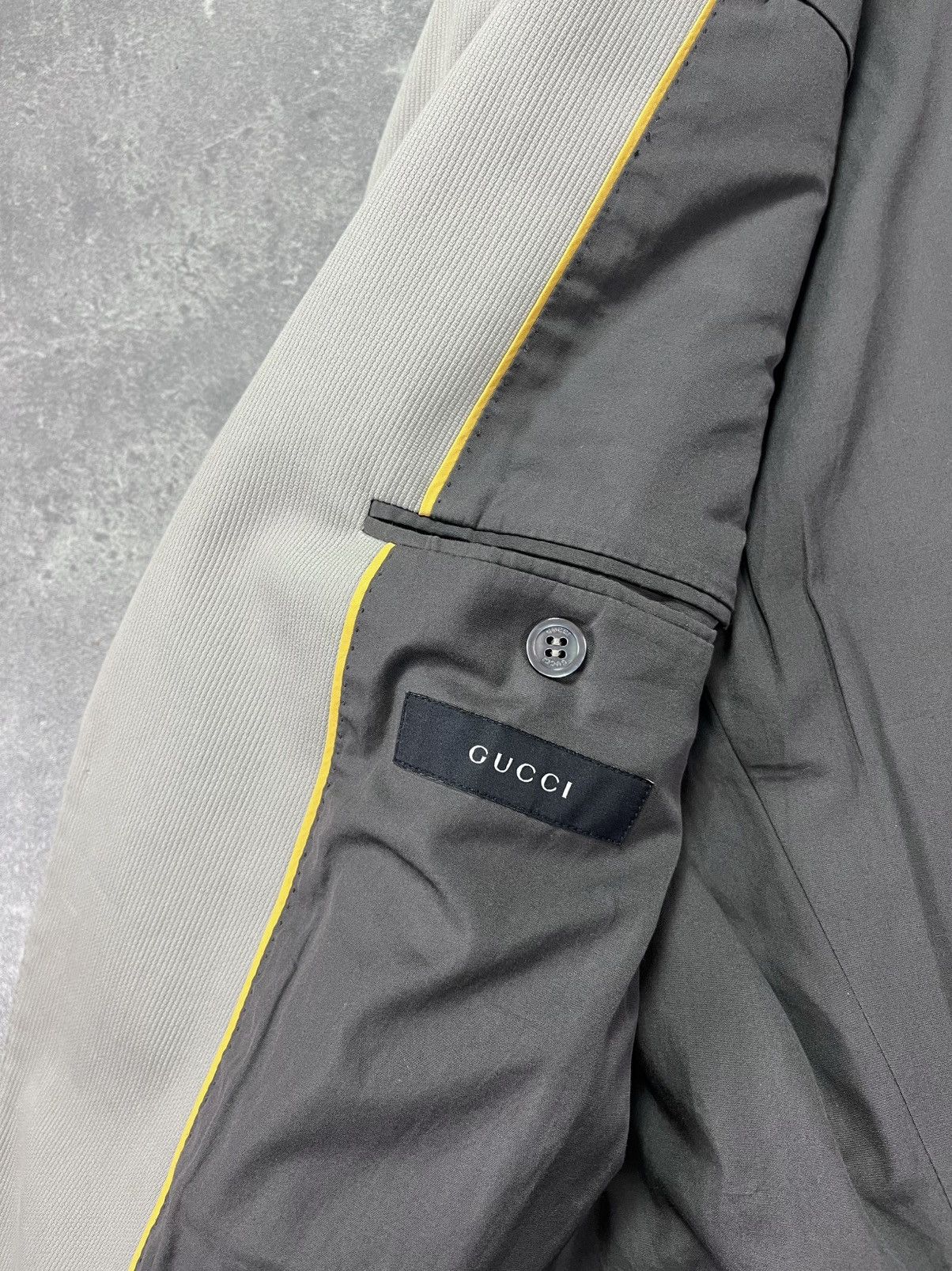 Gucci Gucci Ivory Pocket Logo Heavy Cotton Twill Blazer Jacket 52 Size 52R - 6 Thumbnail