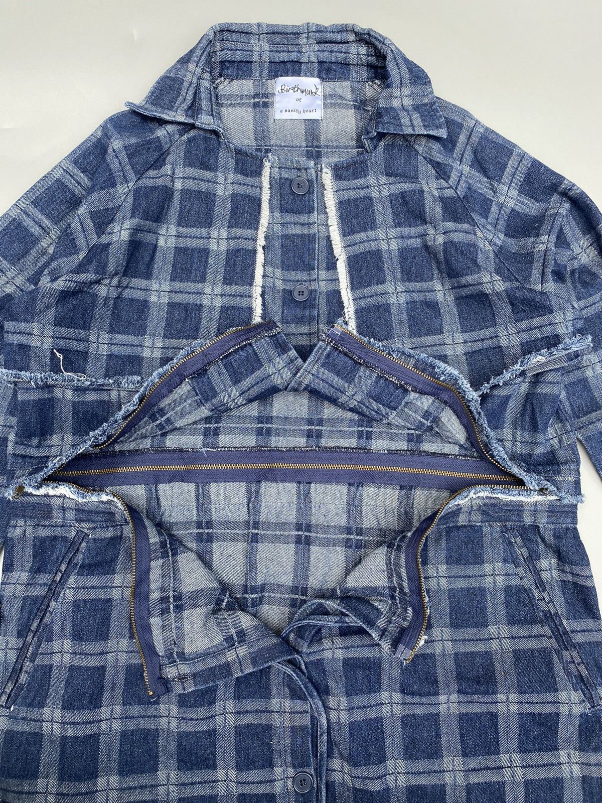 Japanese Brand Birthwork of Sanity Heart- 2in1- Denim Dress Size M / US 6-8 / IT 42-44 - 7 Thumbnail