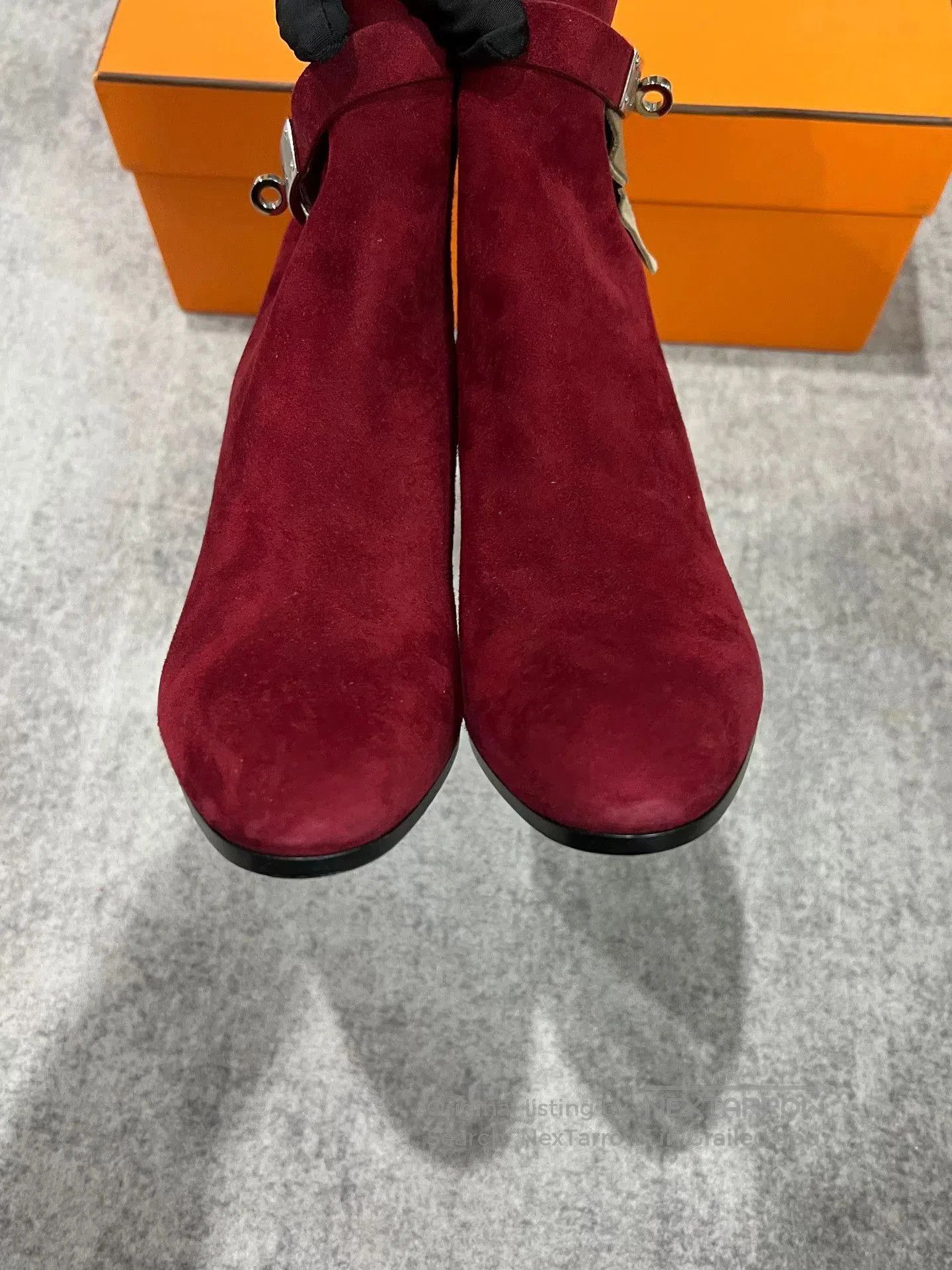 Hermes Hermes Red Kelly Silver Buckle Ankle Boots. Size US 6 / IT 36 - 5 Thumbnail