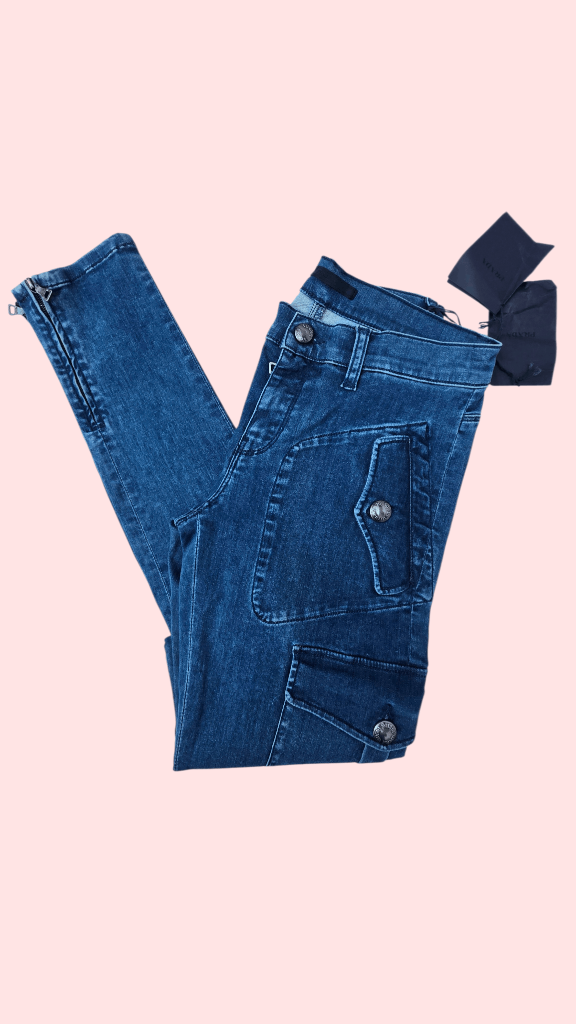 Prada PRADA denim cargo pants blending BEAUTIFUL-FASHIONELLA Size 25" / US 0 / IT 36 - 3 Thumbnail