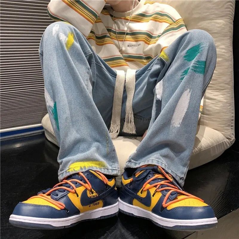 Japanese Brand × Jean Paint Splatter Straight Leg Denim Jeans Size US 32 / EU 48 - 3 Thumbnail