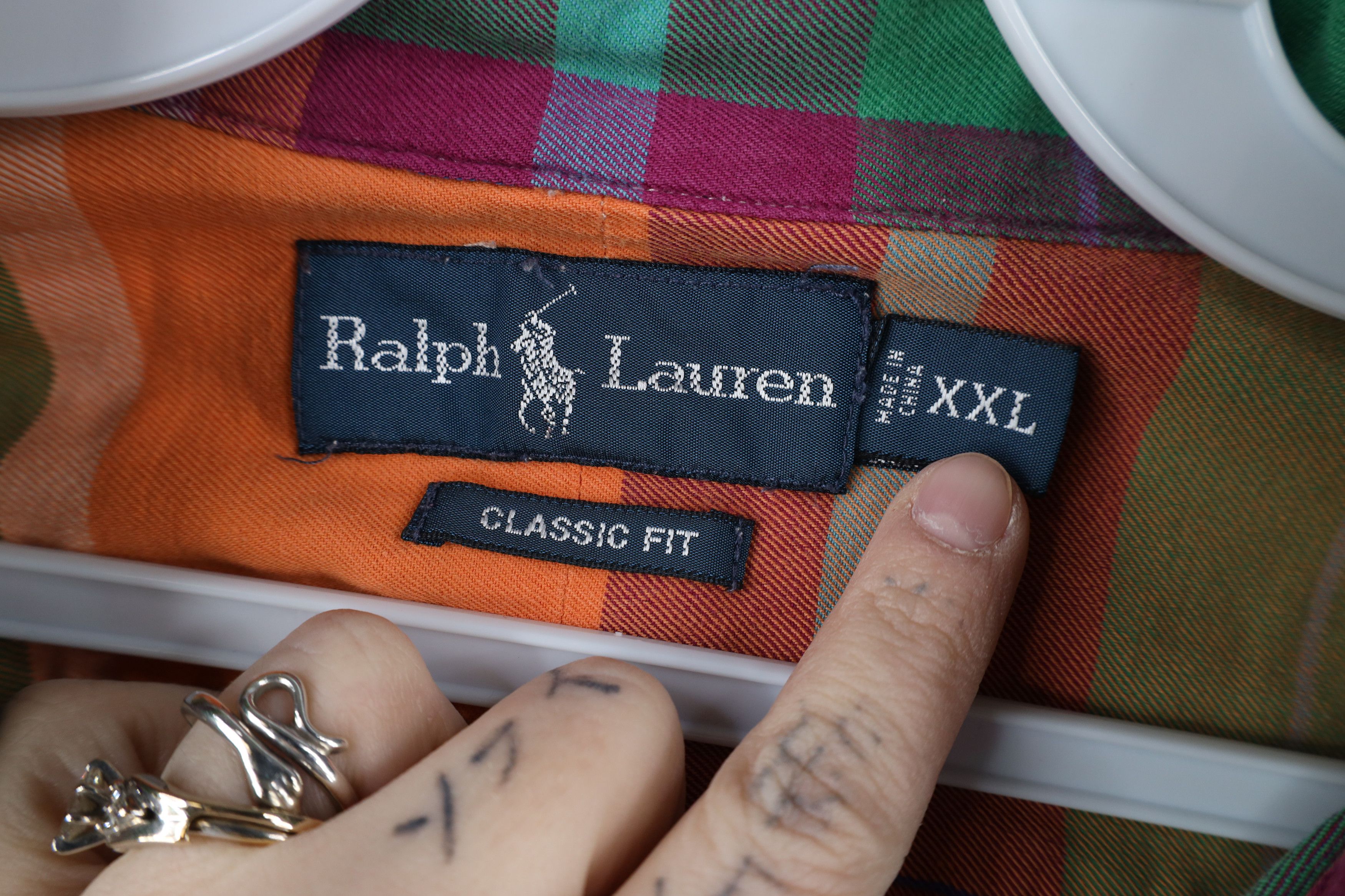 Ralph Lauren × Vintage Vintage 90s Ralph Lauren Rainbow Plaid Button Down Shirt Size US XXL / EU 58 / 5 - 9 Thumbnail