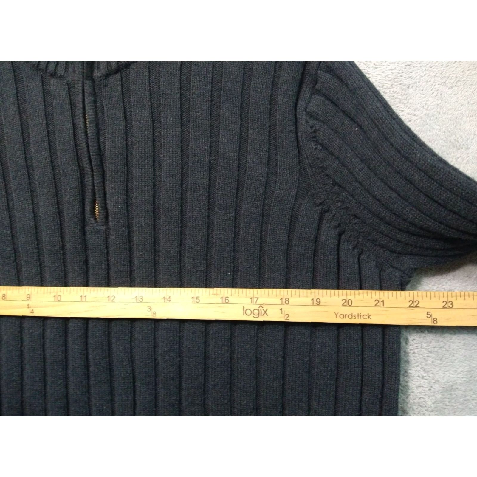 Ralph Lauren Ralph Lauren Sweater Womens Medium Gray Ribbed Knit Pullover 1/4 Zip Mock Neck Casual Travel Cotton Knit Pullover 1/4 Zip Women M Gray Size M / US 6-8 / IT 42-44 - 4 Thumbnail