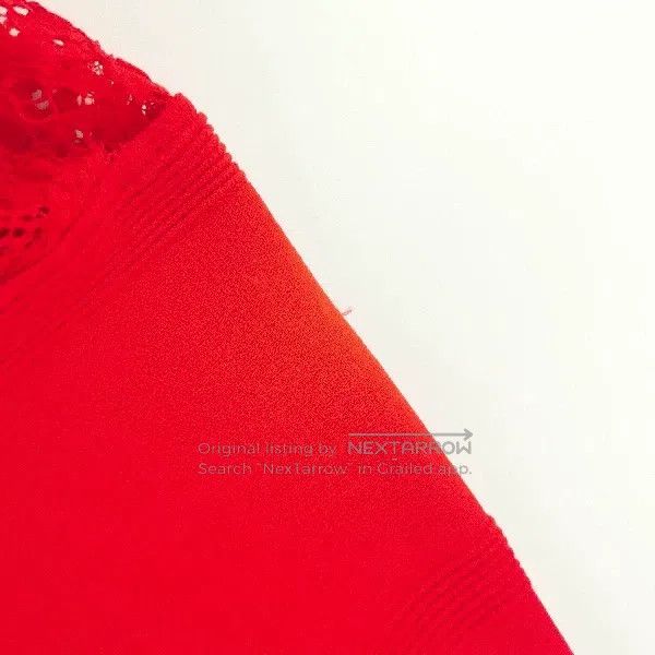 Valentino Valentino Red lace openwork lace crew neck dress Size S / US 4 / IT 40 - 6 Thumbnail