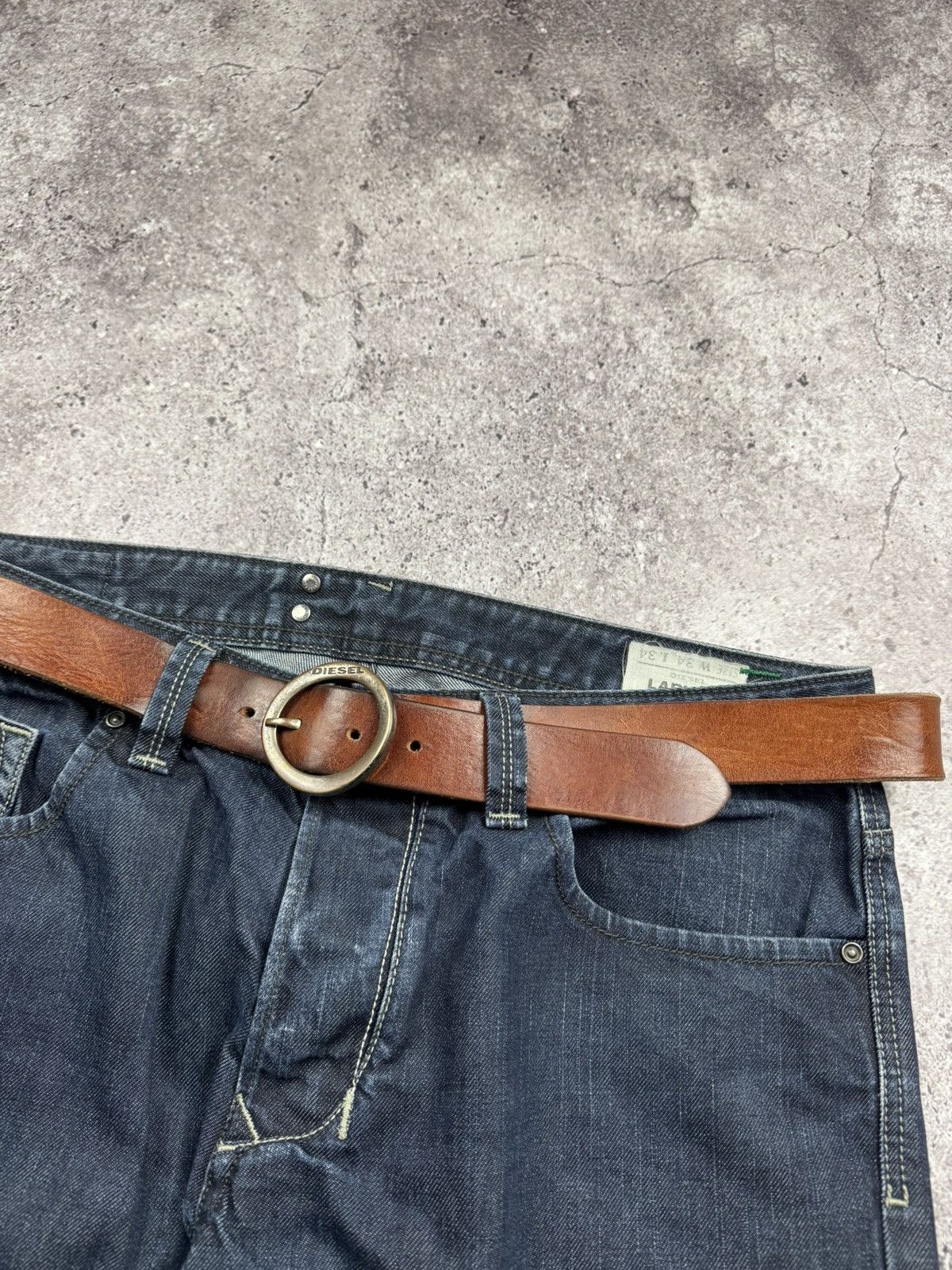 Diesel Vintage Diesel Leather Belt 90s Metal Letter Buckle Rare Y2K Size ONE SIZE - 3 Thumbnail