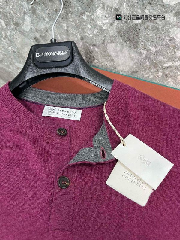 Brunello Cucinelli Brunello Cucinelli Men's Henley Collar Knit Shirt Size US M / EU 48-50 / 2 - 1 Thumbnail