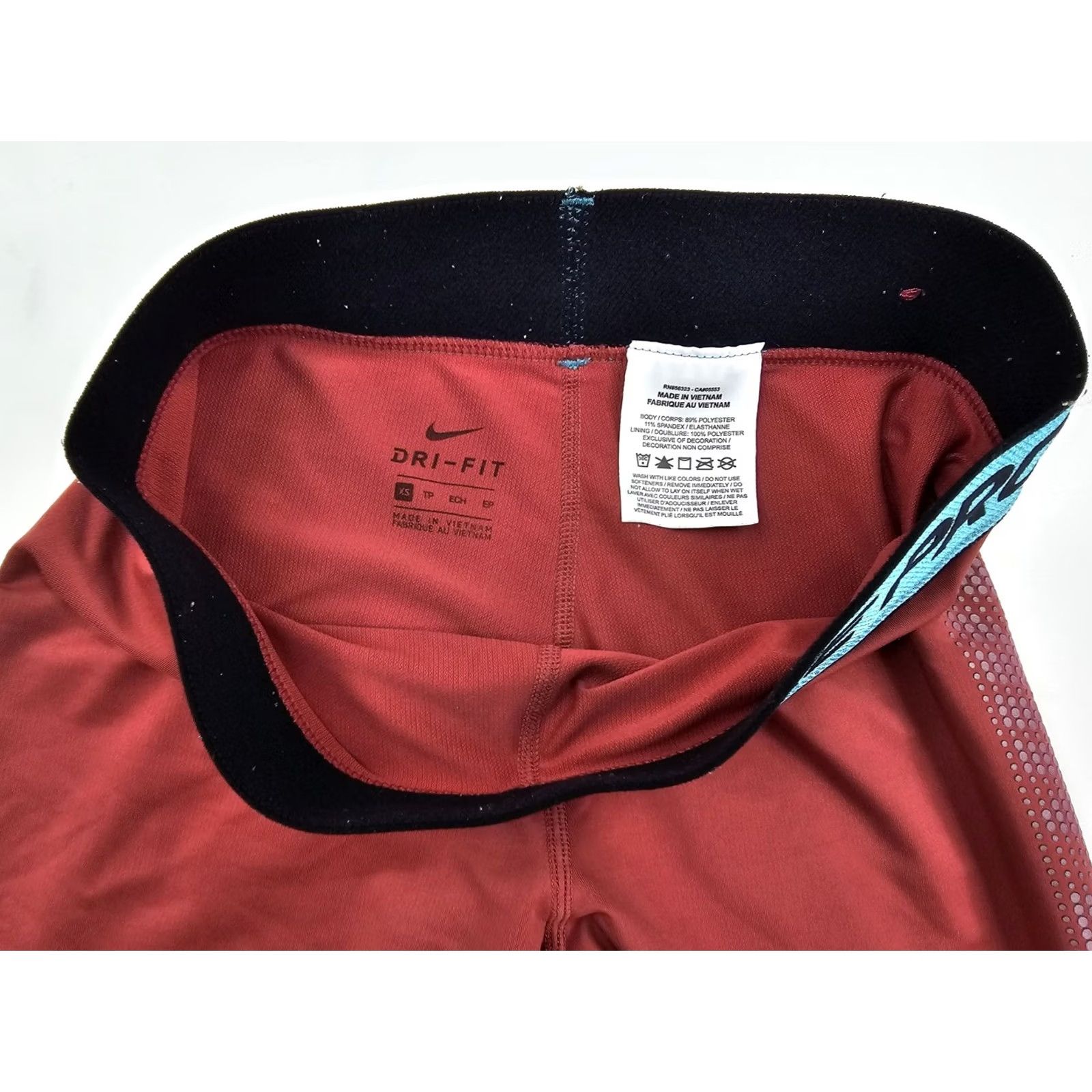 Nike Nike Pro Dri-FIT Leggings Women XS Coral Teal Compression Athletic Pants Skinny Inseam 27 Welcome Rise City Beach Sports 24 in Waist Womens Size 26" / US 2 / IT 38 - 6 Thumbnail