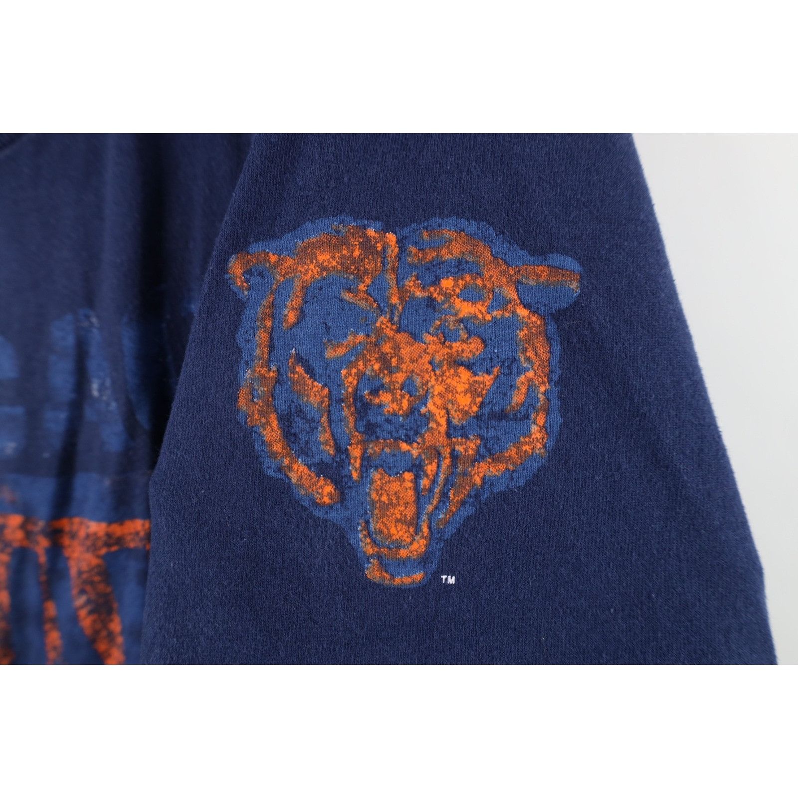 Vintage Vintage 90s Faded Spell Out Chicago Bears Football T-Shirt Size US XL / EU 56 / 4 - 4 Thumbnail
