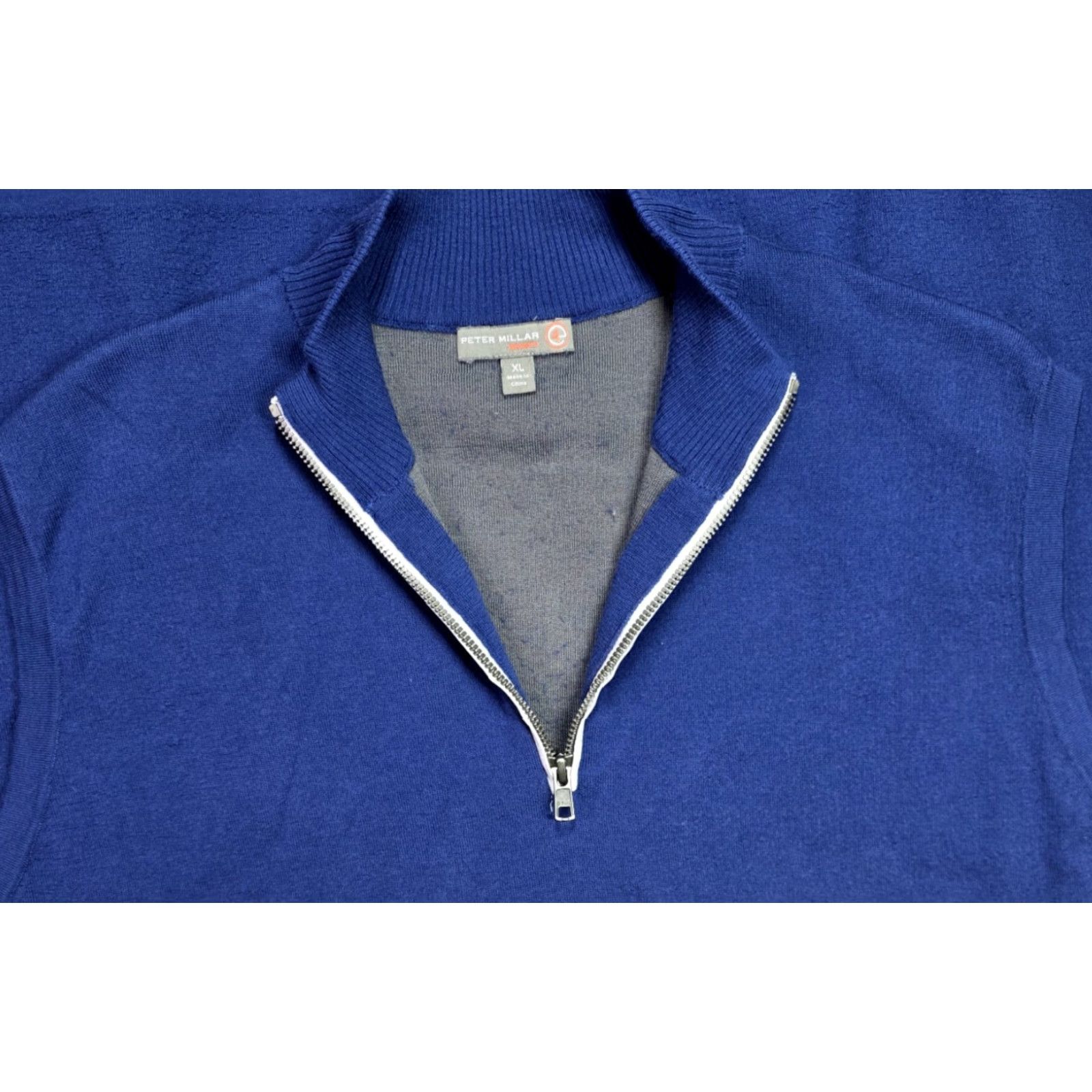 Peter Millar Peter Millar Blue Sweater Vest Men XL Merino Wool 1/4 Zip Sleeveless V-Neck Casual Golf Winter Fall All Seasons - Mens Size US XL / EU 56 / 4 - 2 Thumbnail