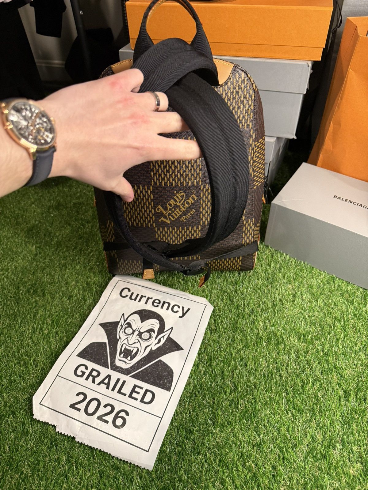 Louis Vuitton × Nigo GRAIL 🦄📜 Louis Vuitton X Nigo Damier Wave Campus Backpack Size ONE SIZE - 7 Thumbnail