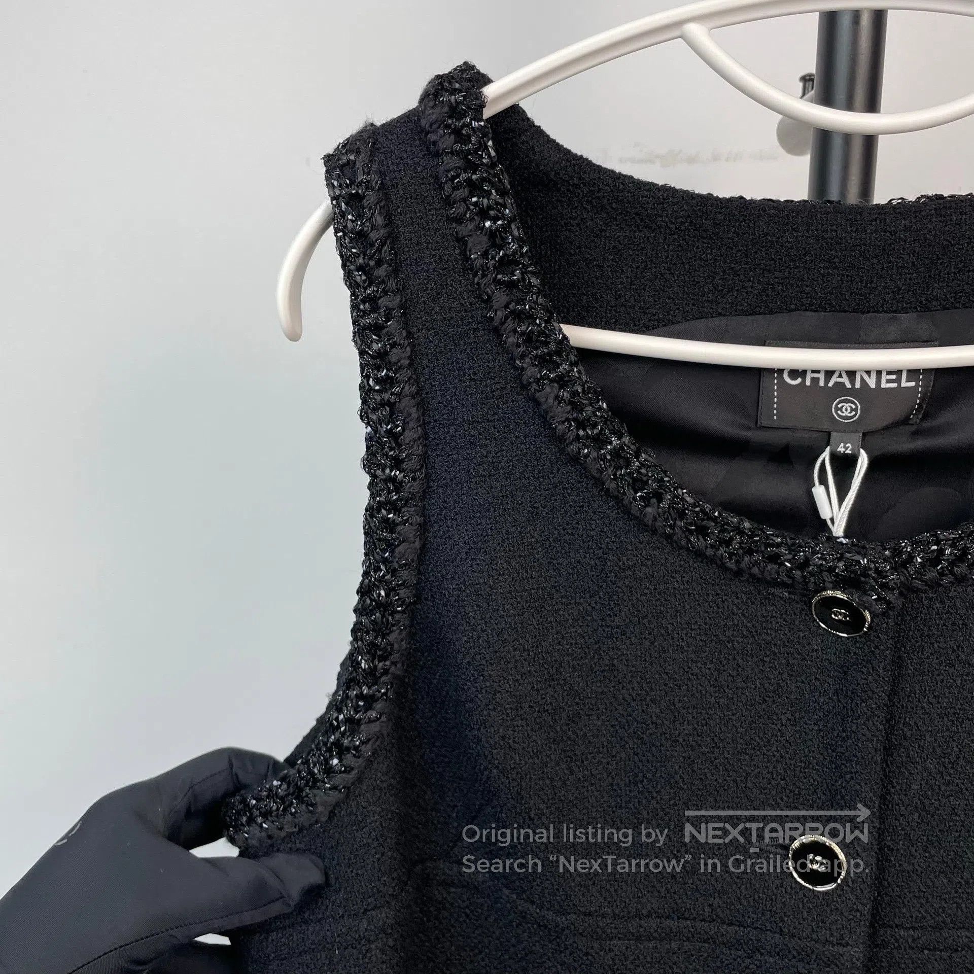 Chanel Chanel Black Button Weaving Dress| Size M / US 6-8 / IT 42-44 - 8 Thumbnail
