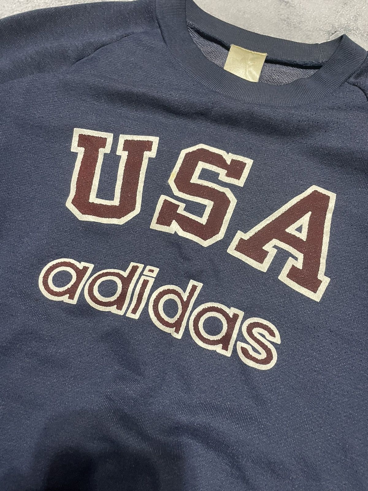 Adidas Rare Adidas USA 1980’s Blue Retro Crew Sweatshirt Size US M / EU 48-50 / 2 - 2 Thumbnail