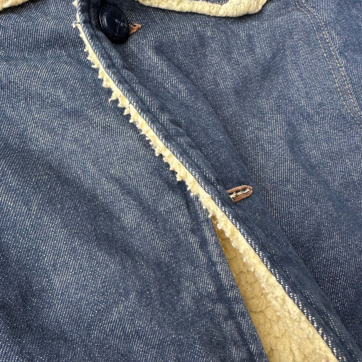 Carhartt × Sears × Vintage 60s Denim Ranch Jean Jacket TRUE VINTAGE Sherpa Lined Barn Size US XL / EU 56 / 4 - 4 Thumbnail