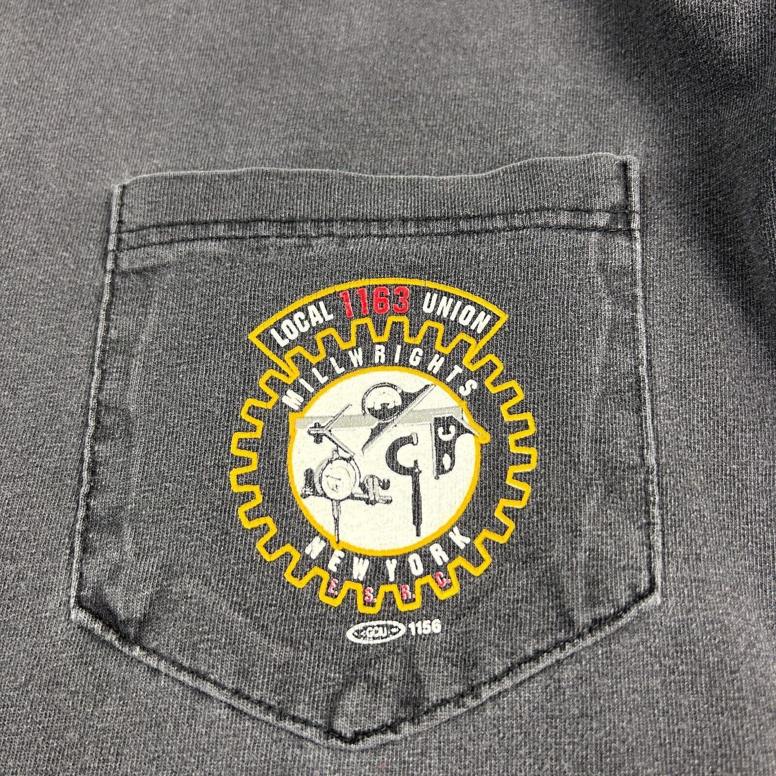 Vintage VINTAGE 90s | New York Millwrights Union Faded T-Shirt XXL Size US XL / EU 56 / 4 - 4 Thumbnail