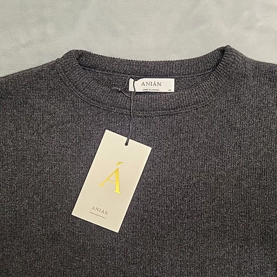 Vintage Anian Sweater Mens 2XL Charcoal Merino Wool Cashmere Blend Cashmino Crewneck NEW Pullover Knit Crew Neck Casual Mens Size US XXL / EU 58 / 5 - 4 Thumbnail