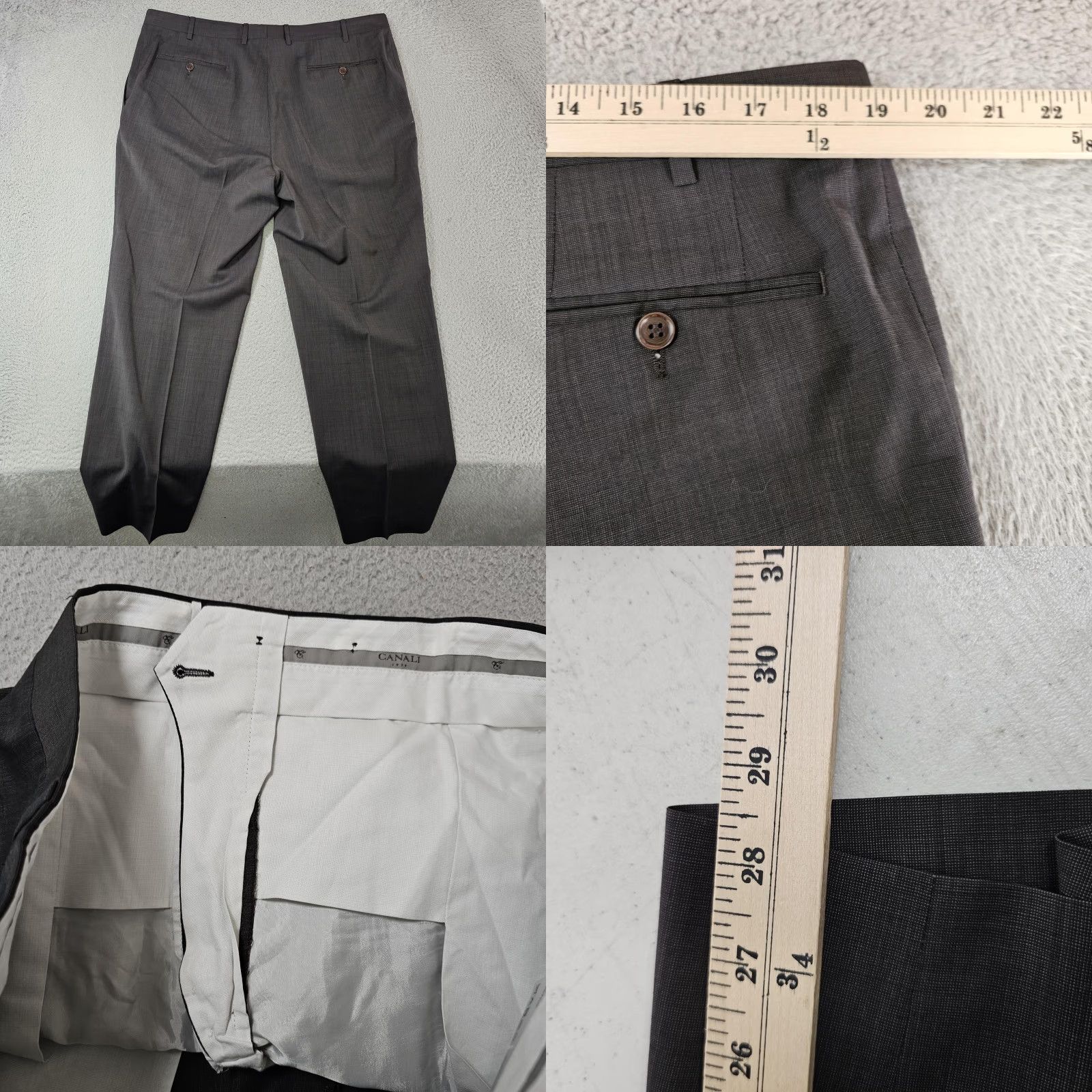 Canali Canali Dress Pants Mens 38x29 Brown Wool Flat Front Lined Pockets Business Formal Travel Size US 38 / EU 54 - 8 Thumbnail