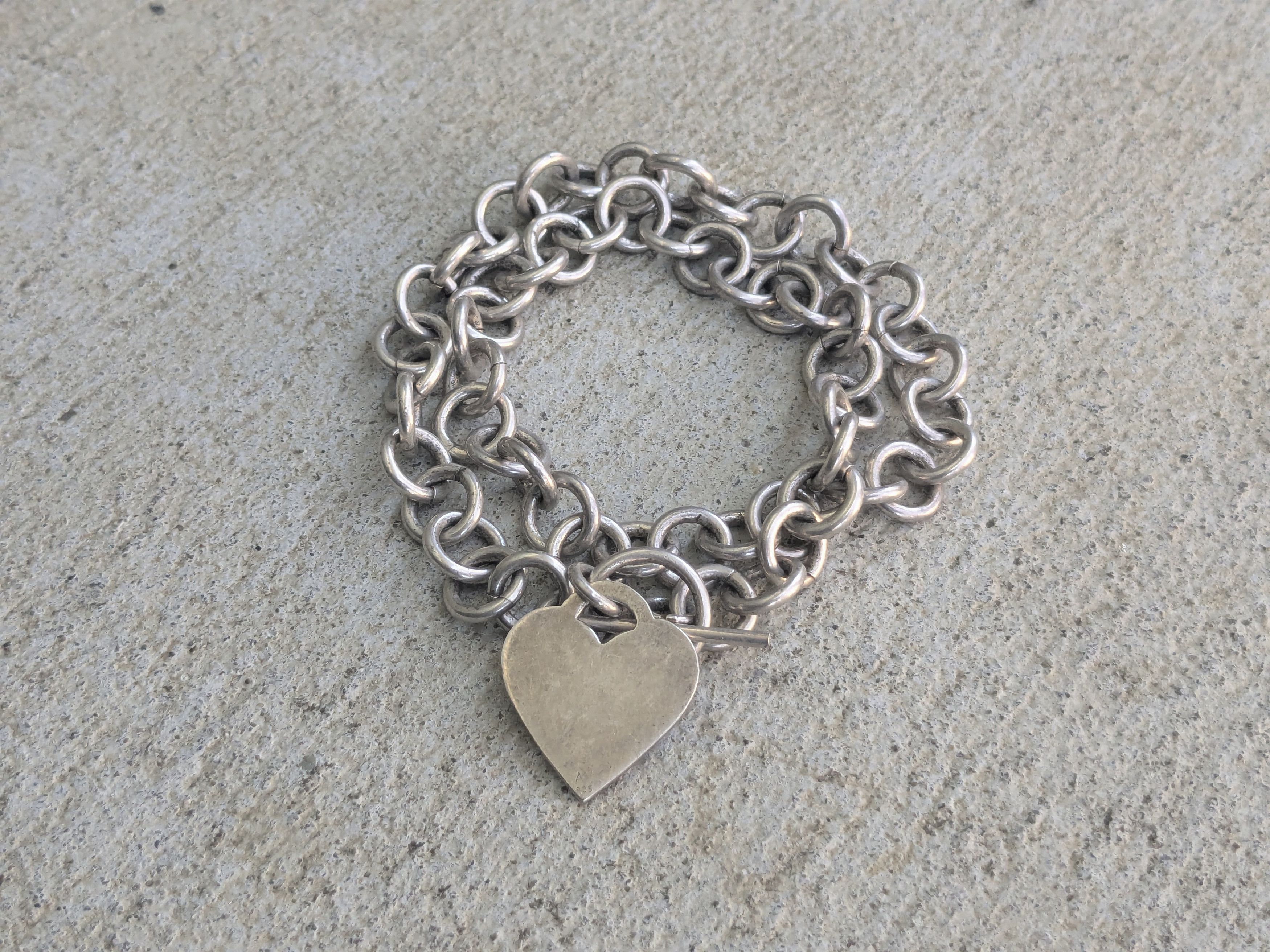 Jewelry Vintage Sterling Silver Choker Necklace Heart Round 16" Size ONE SIZE - 3 Thumbnail