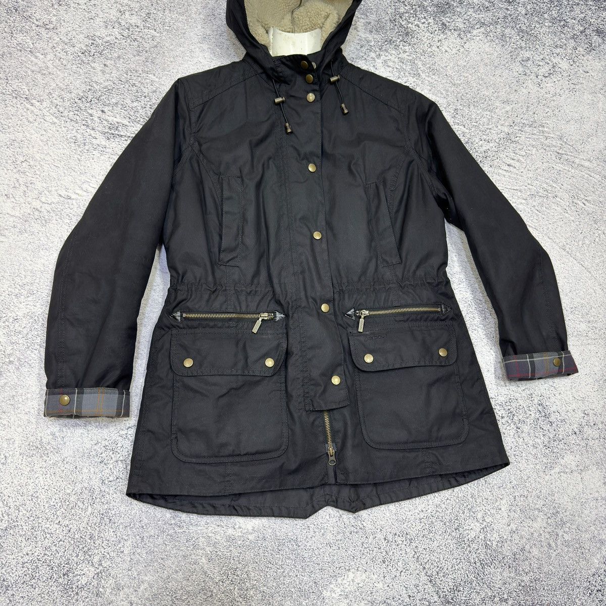 Barbour Barbour Kelsall Womens Black Waxed Parka Raincoat L size Size L / US 10 / IT 46 - 2 Thumbnail
