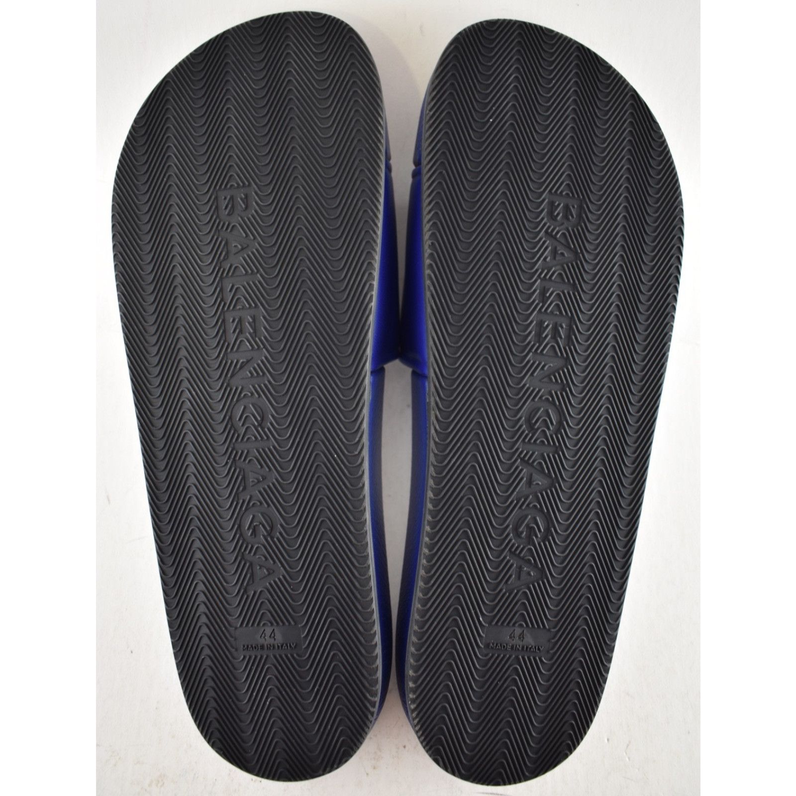 Balenciaga Balenciaga Blue Leather Campaign Logo Slide Sandal 44 11 Size US 11 / EU 44 - 15 Thumbnail