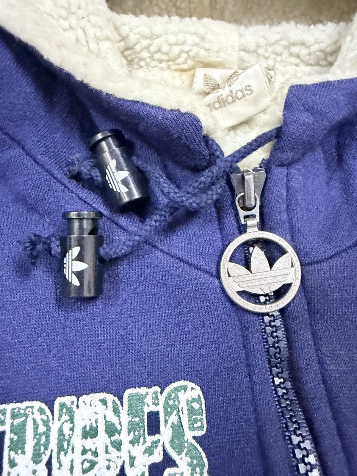 Adidas Vtg🔥90’s Adidas Ovp Logo Zipper Hoddie Sherpa Linning Jacket Size US M / EU 48-50 / 2 - 21 Thumbnail
