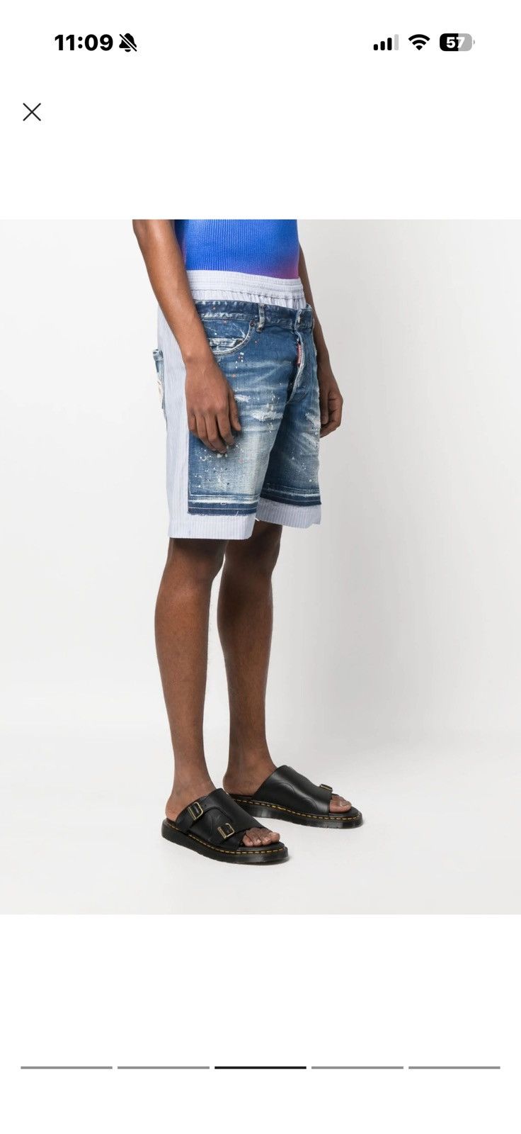Dsquared2 New $950 Dsquared2 mixed media shorts. 100% authentic Size US 32 / EU 48 - 3 Thumbnail