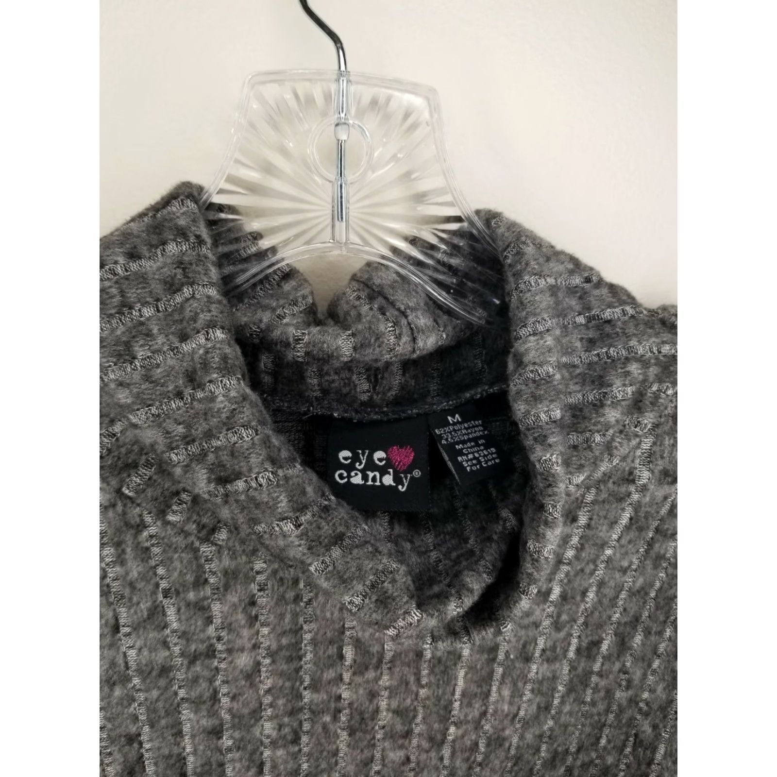 Vintage NEW Eye Candy Gray Long Sleeve Turtleneck Womens Medium Pullover Size M Size M / US 6-8 / IT 42-44 - 2 Thumbnail