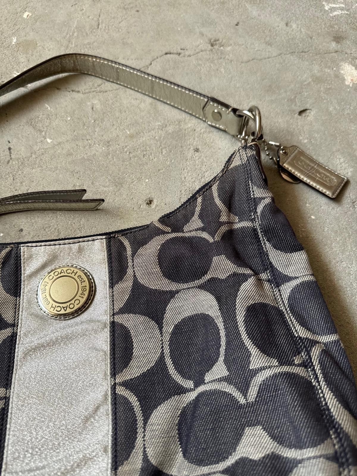 Coach Coach Signature Denim Shoulder Bag Navy/Silver Size ONE SIZE - 3 Thumbnail