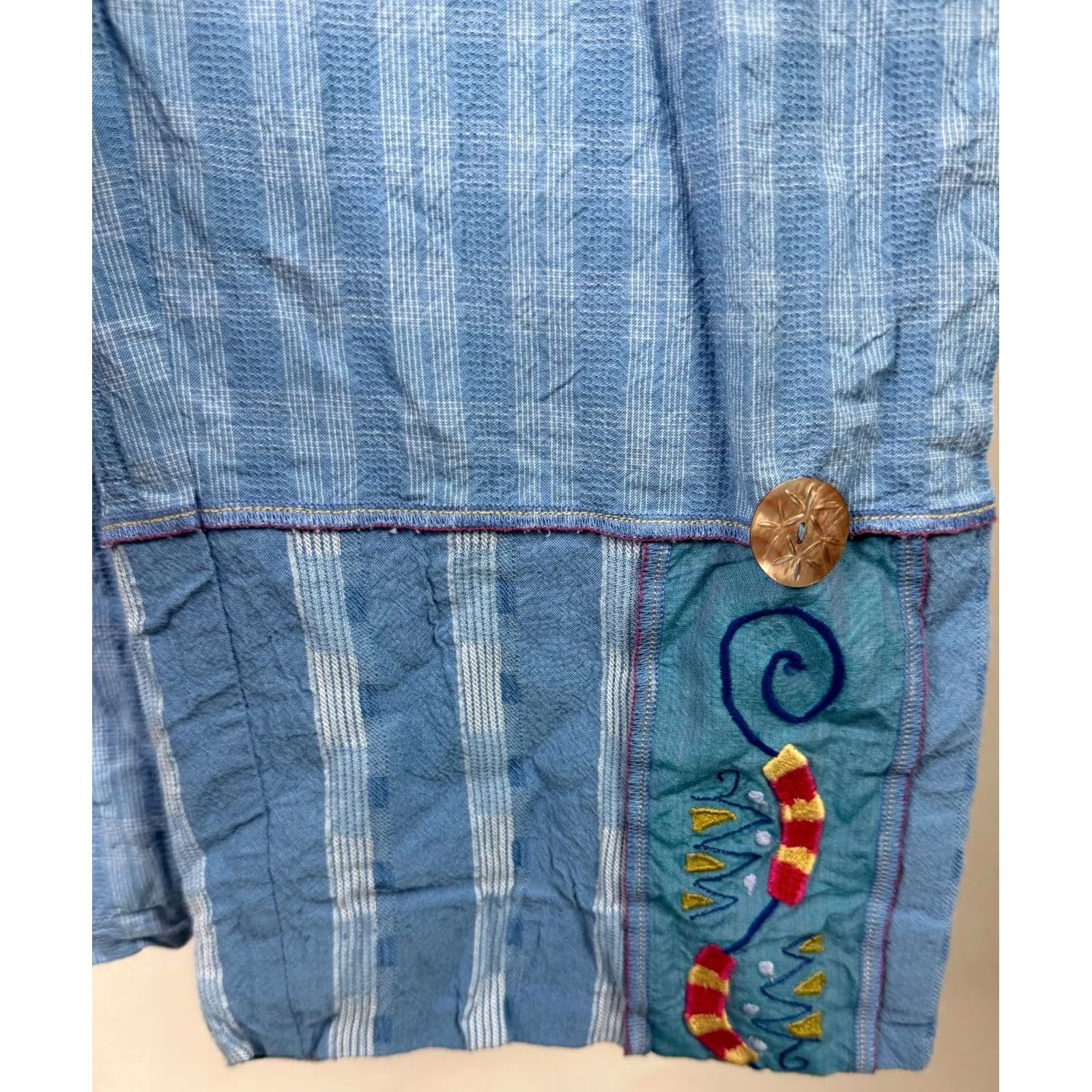 Vintage VINTAGE Faith by Celia Forrester Womens Small Pants Plaid Elastic Waist Pockets 90s Retro Bohemian Size 28" / US 6 / IT 42 - 2 Thumbnail