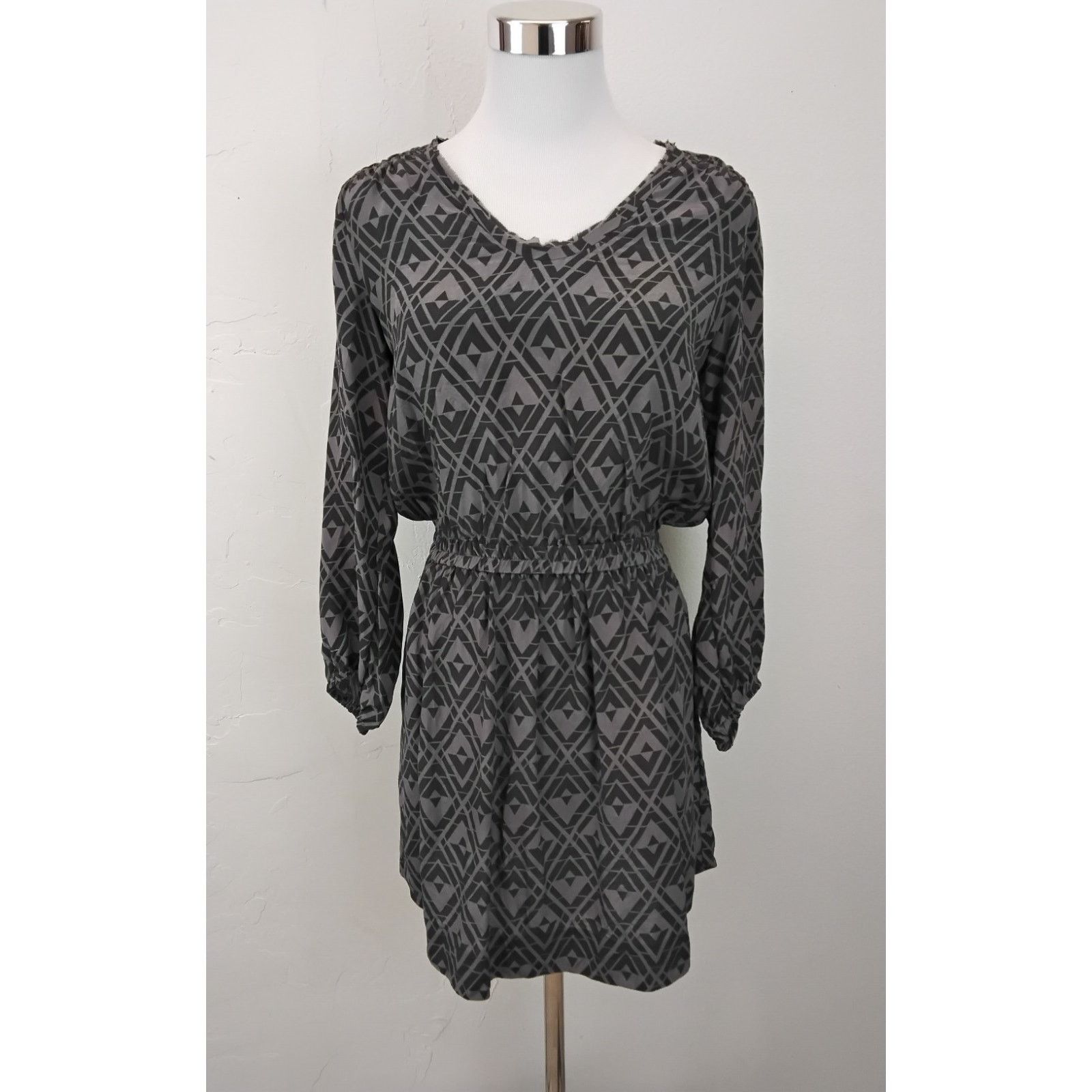 Rebecca Taylor Rebecca Taylor Dress Women's 2 Gray Geometric Pattern Size XS / US 0-2 / IT 36-38 - 2 Thumbnail