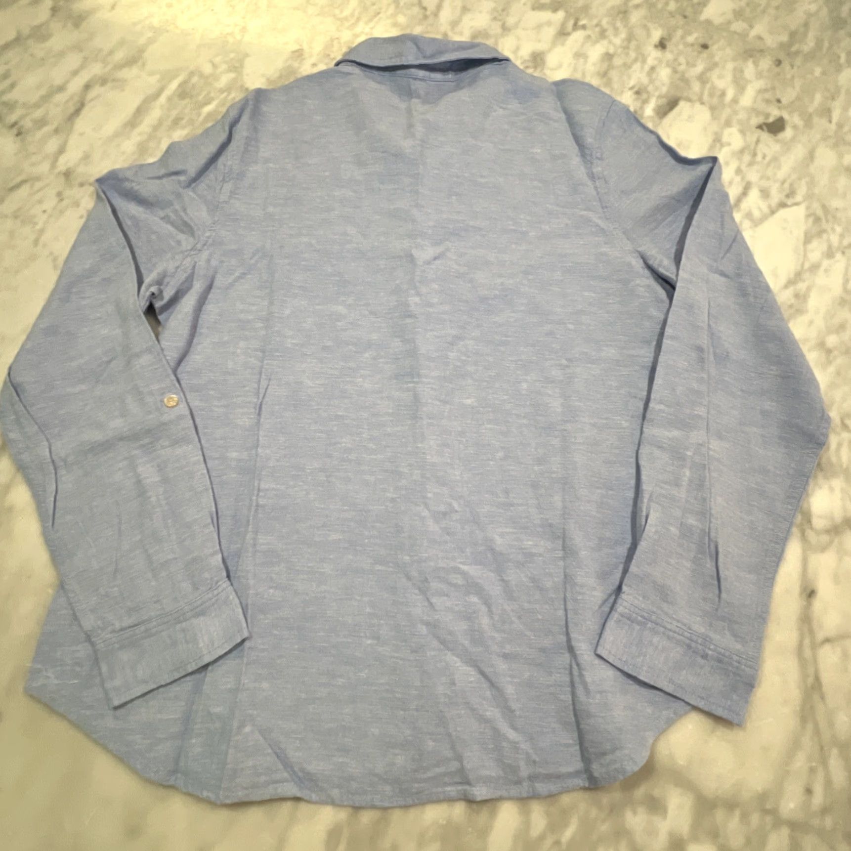 Orvis Orvis Linen Blend Shirt Top Womens Large Blue Button Down Long Sleeve Roll NWT Size L / US 10 / IT 46 - 5 Thumbnail