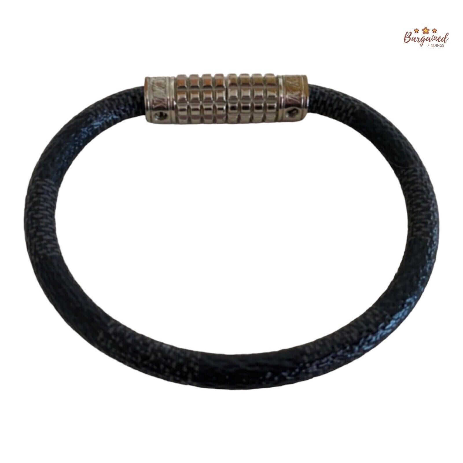 Louis Vuitton Louis Vuitton Black Damier Graphite Silver Tone Bracelet Size ONE SIZE - 3 Thumbnail