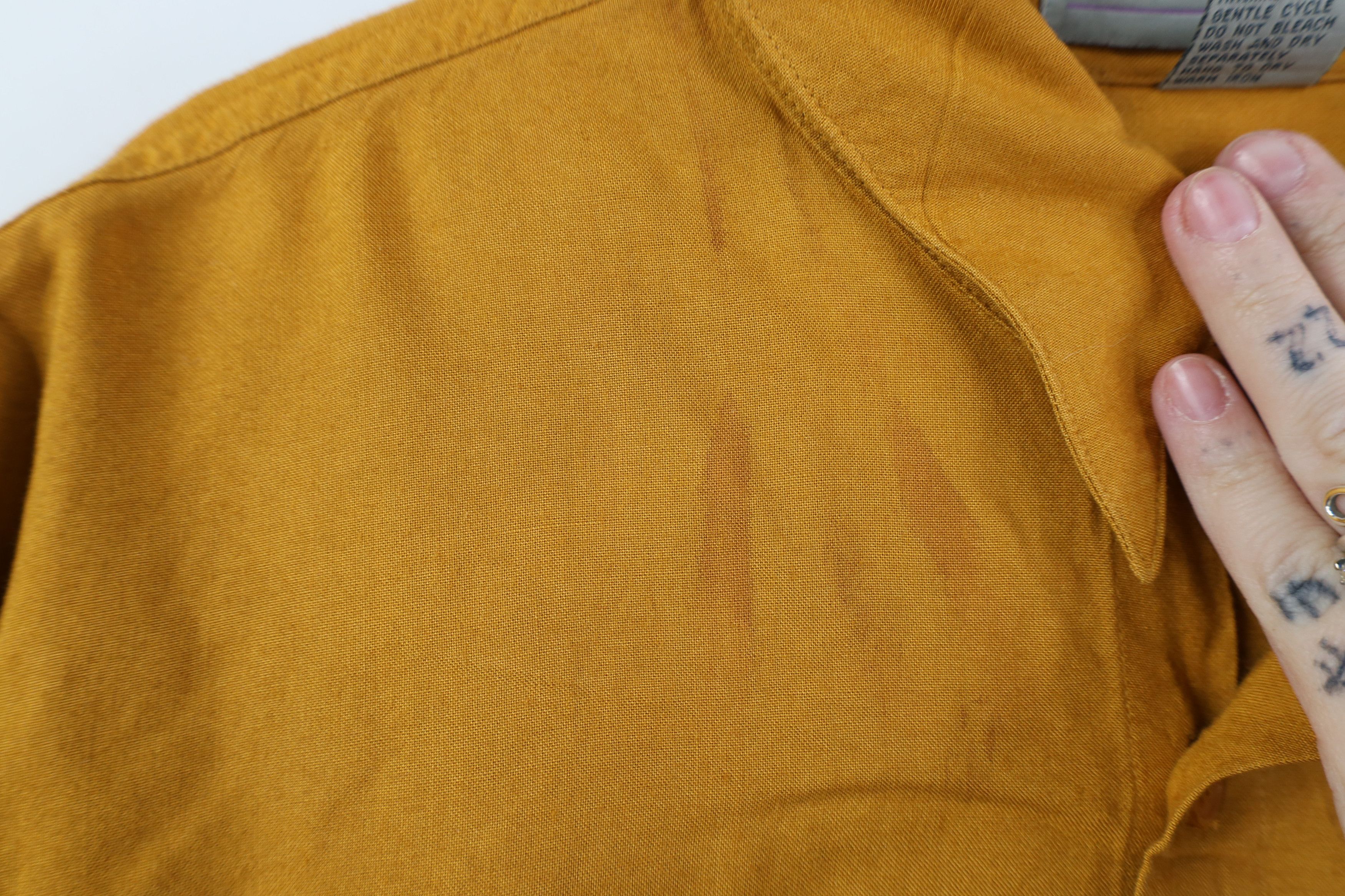 Vintage Vintage 90s Streetwear Pigment Dye Button Shirt Orange Size US L / EU 52-54 / 3 - 6 Thumbnail