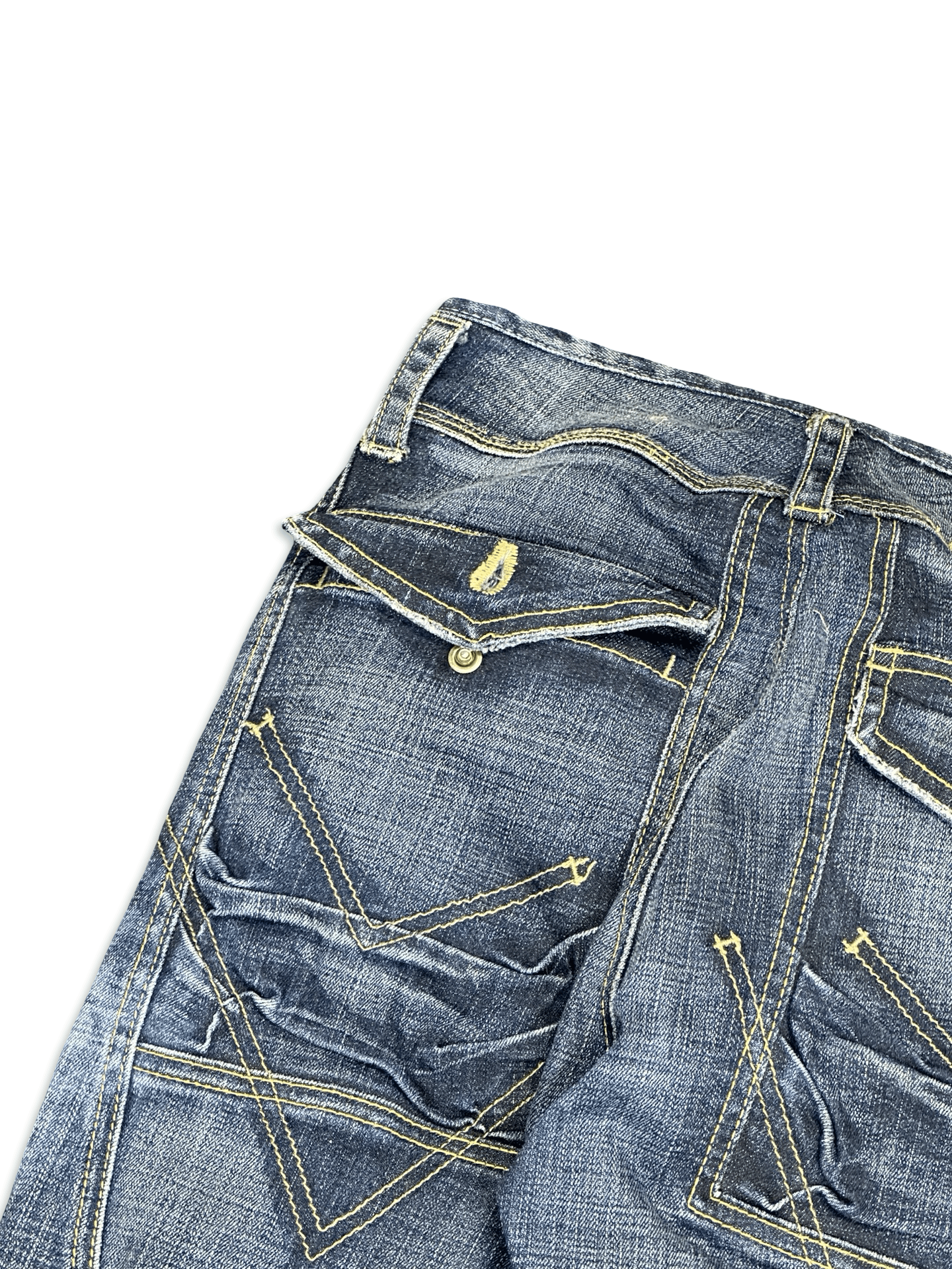 Marithe + Francois Girbaud vintage distressed tie dye buttoned designer denim jeans Size US 28 / EU 44 - 8 Thumbnail