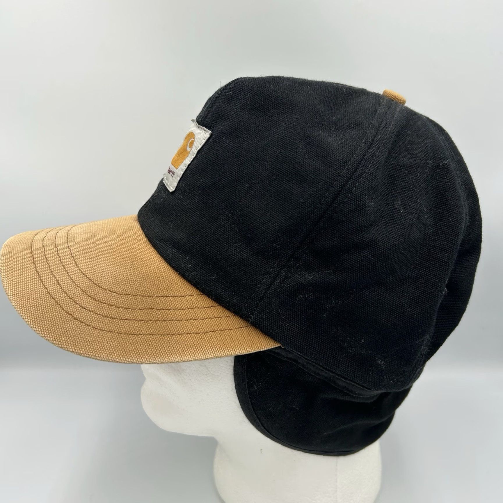 Carhartt VINTAGE Carhartt Work Hat Men Size L Black 90s Flap Hat Size ONE SIZE - 3 Thumbnail