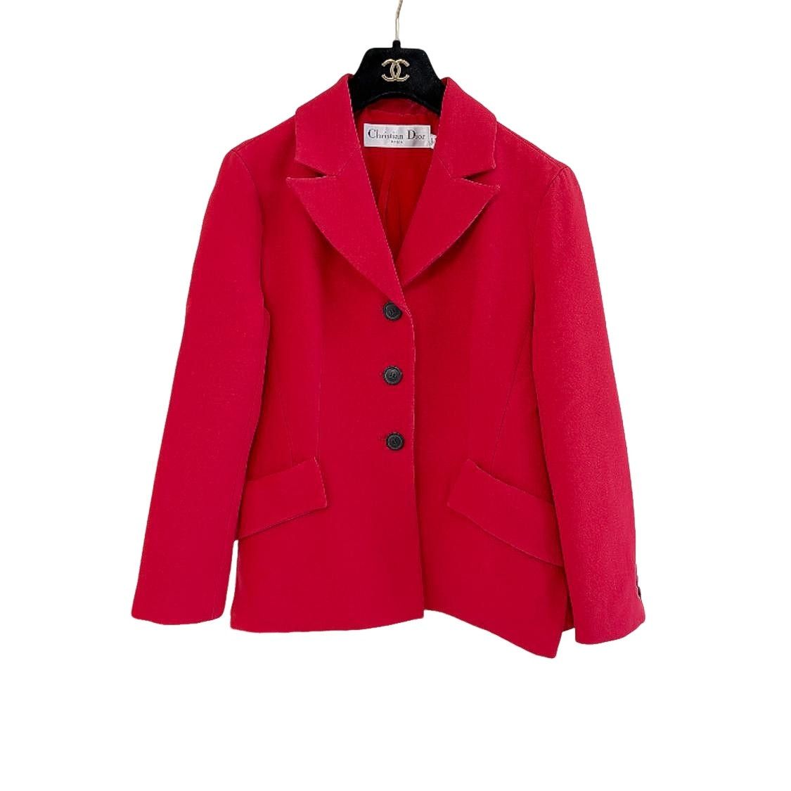 Dior Christian Dior Red Wool Silk Blend Blazer Size 38 Size S / US 4 / IT 40 - 1 Thumbnail