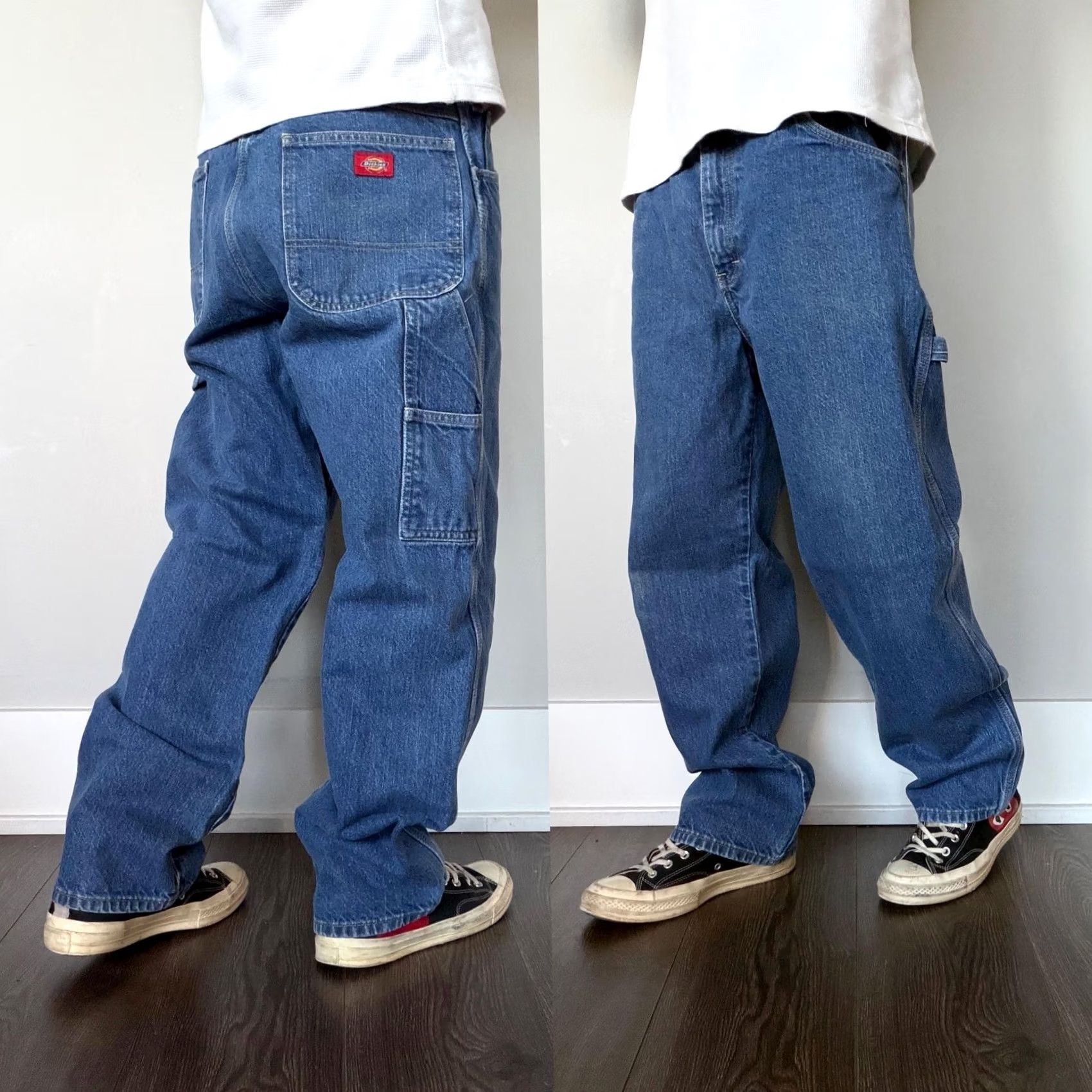 Dickies Dickies Jeans Baggy Y2K Carpenter 36x30 Blue Medium Wash Relaxed Denim Workwear Mens Regular Straight Fit Hats? Size US 36 / EU 52 - 2 Thumbnail