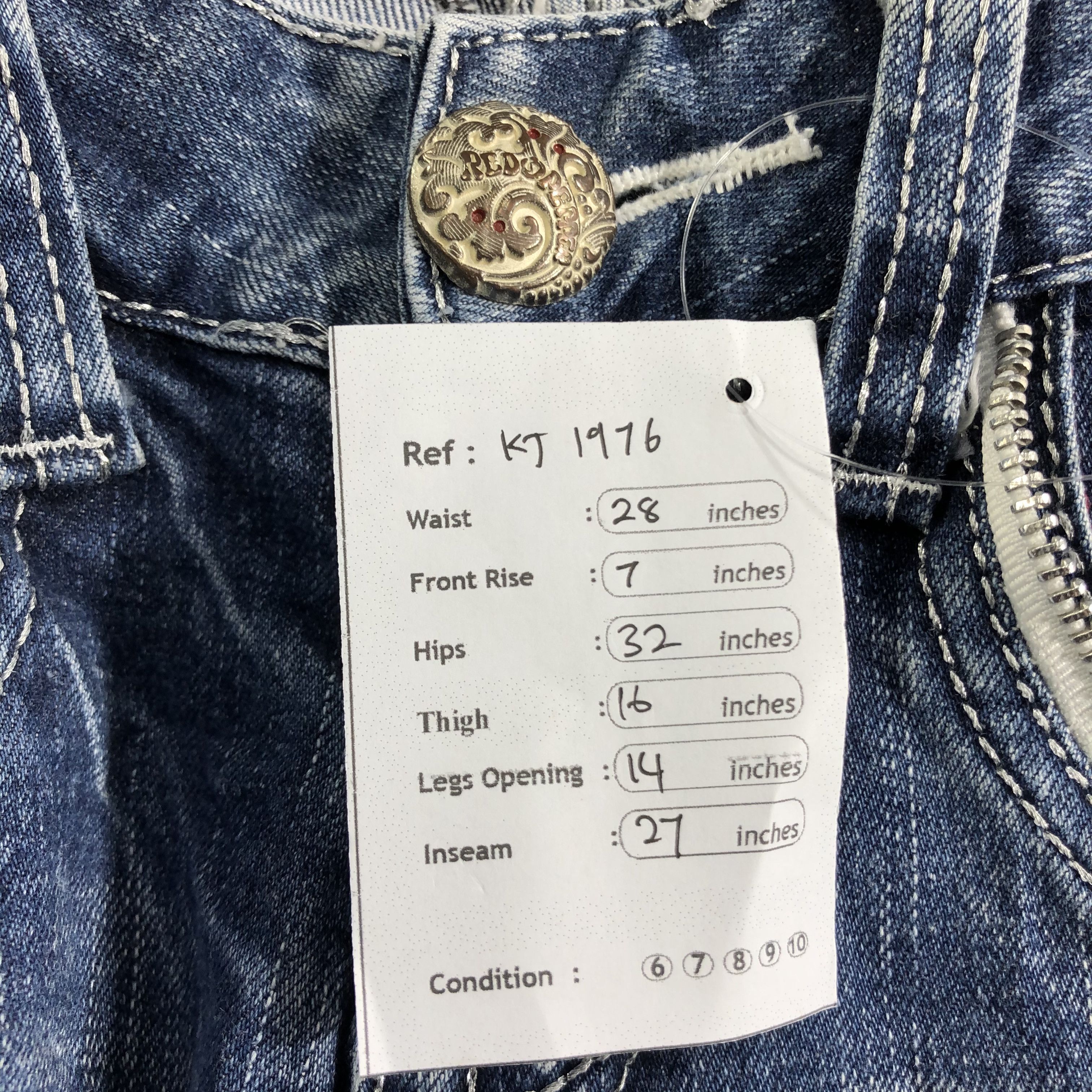 Japanese Brand Red Pepper Faded Blue Flare Jeans KJ1976 Size 25" / US 0 / IT 36 - 14 Thumbnail