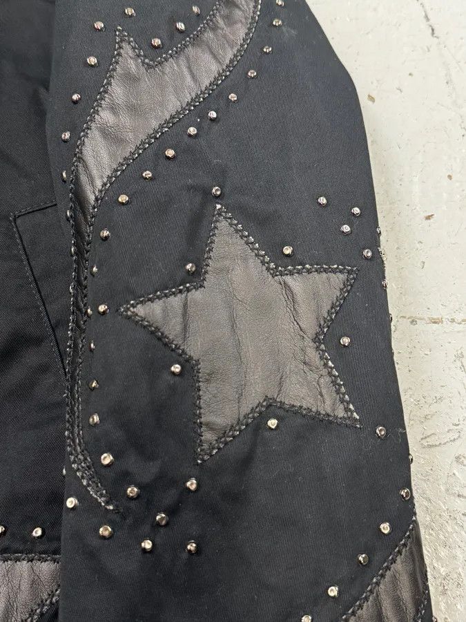 Just Cavalli 2010s Cavalli Black Studded Star Bomber Jacket Size US M / EU 48-50 / 2 - 11 Thumbnail