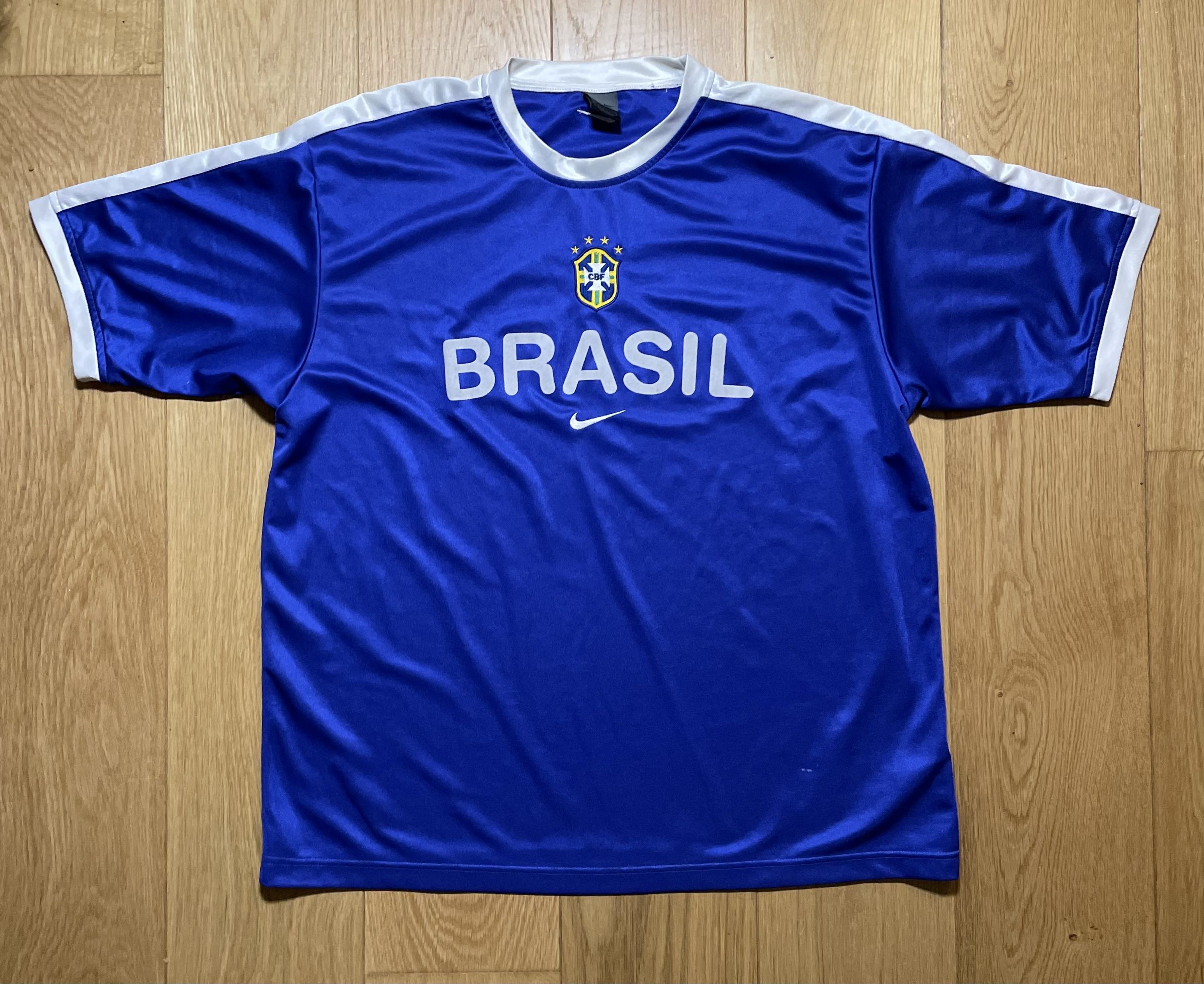 Nike Nike Brazil 2002 Training Blue Football Jersey Y2K Size US XL / EU 56 / 4 - 1 Thumbnail