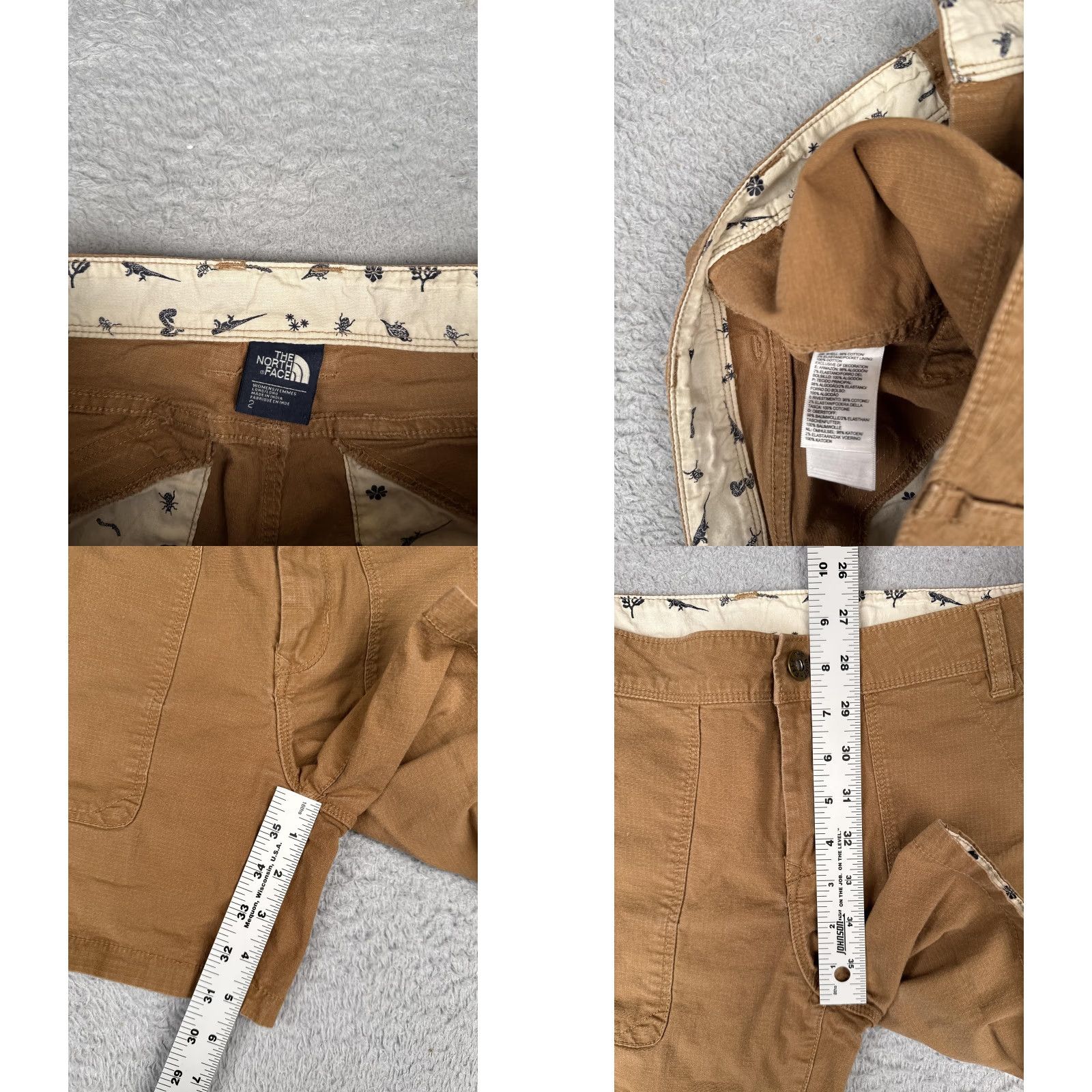 The North Face VINTAGE The North Face Shorts Womens 2 Brown Utility Stretch Hiking Outdoor Casual Size 26" / US 2 / IT 38 - 8 Thumbnail