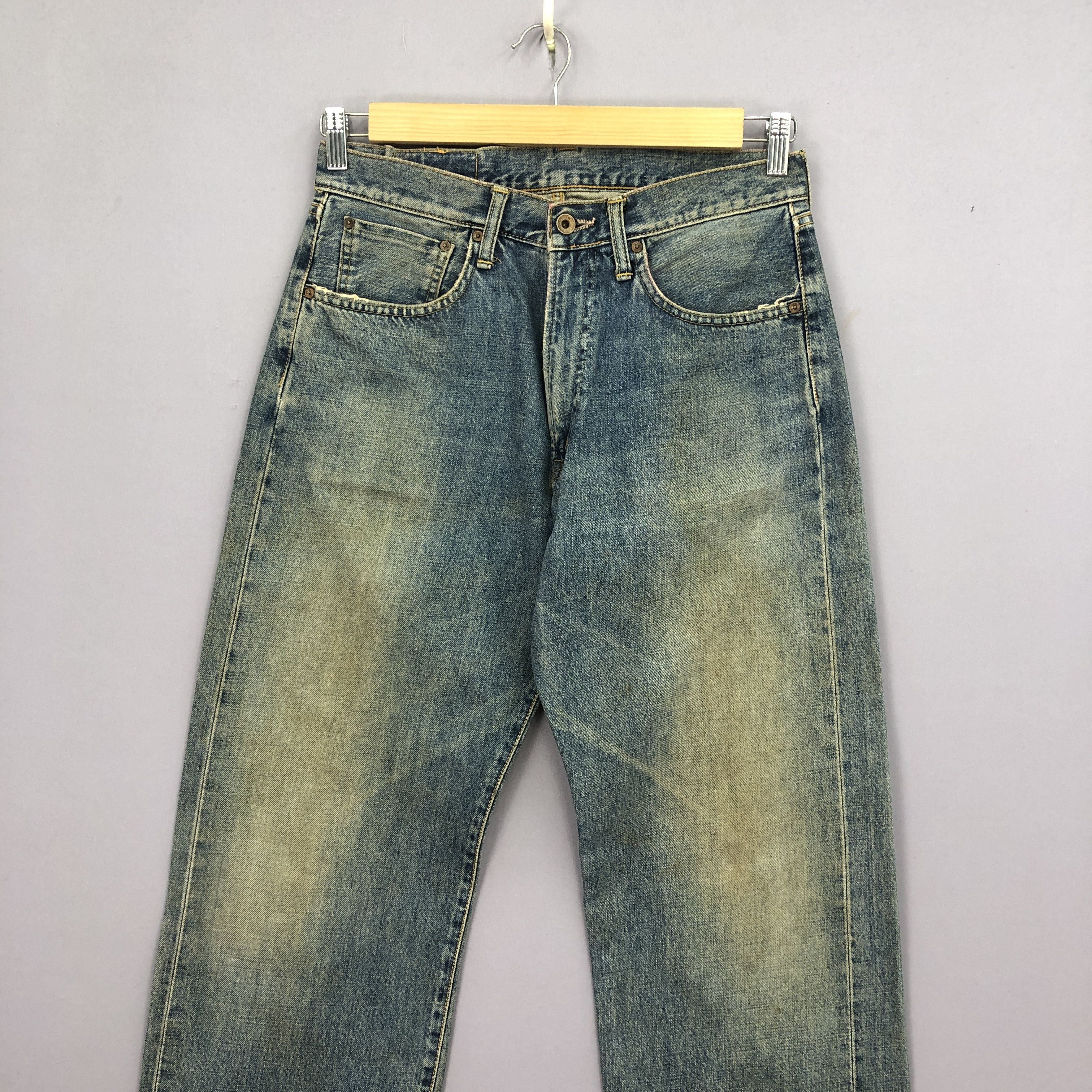Edwin Vintage 90s Japanese Selvedge Jeans Mud Wash Redline Denim Size US 30 / EU 46 - 4 Thumbnail