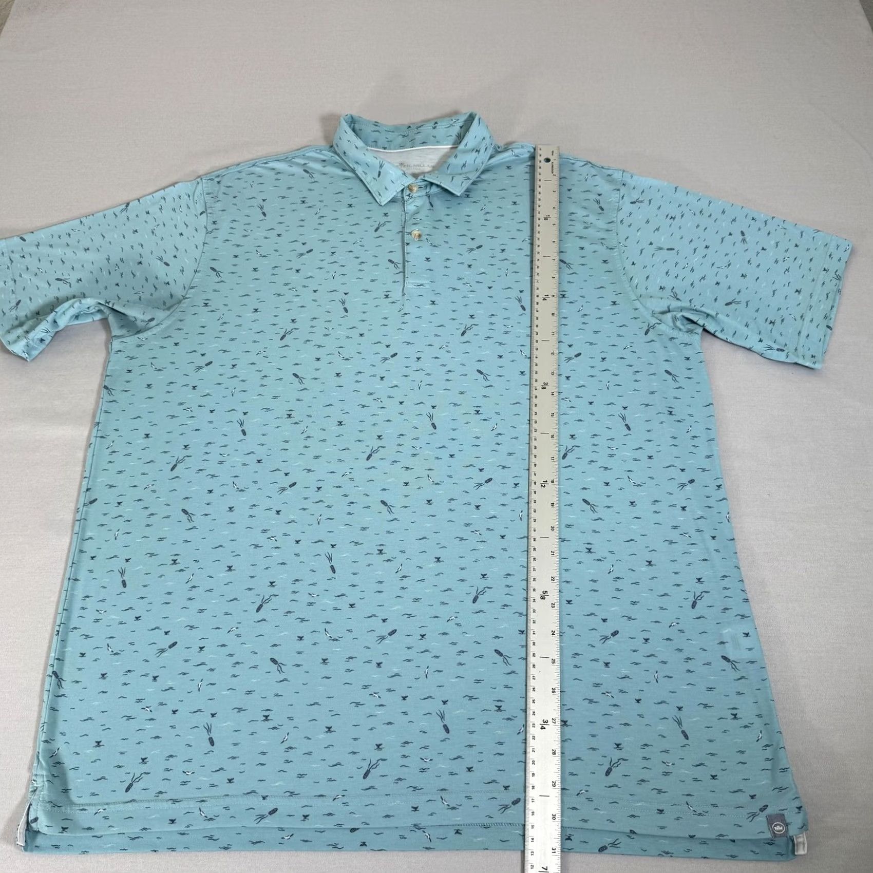 Peter Millar Peter Millar Shirt Mens XL Blue Seaside Wash Polo Golf Stretch Size US XL / EU 56 / 4 - 6 Thumbnail
