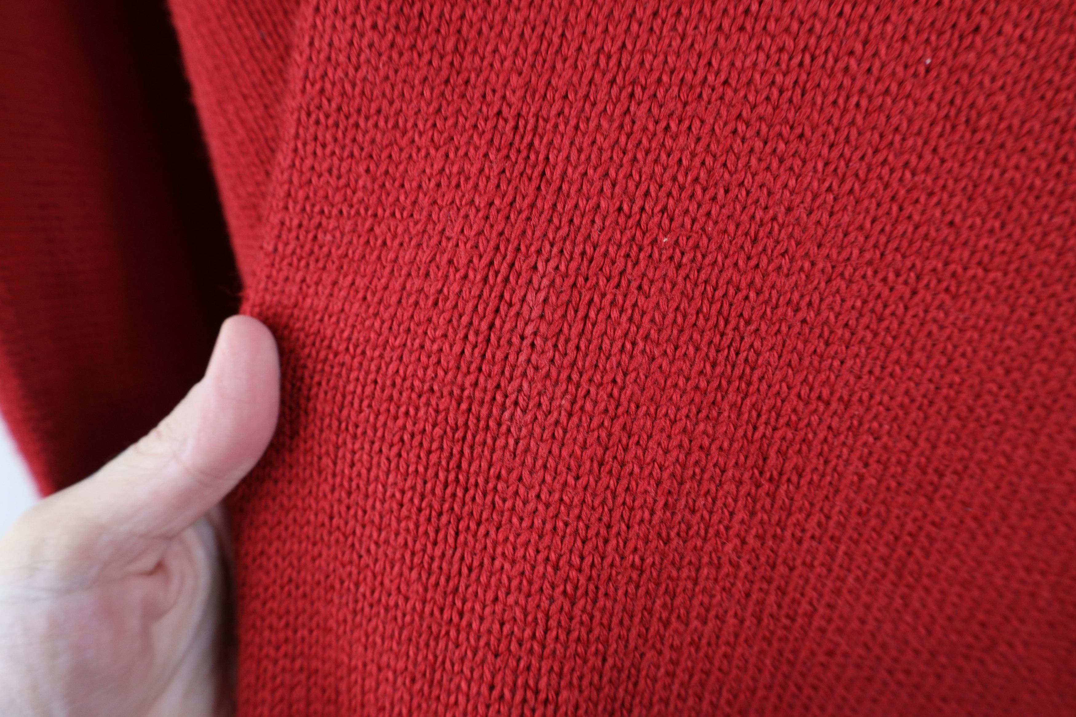 Ralph Lauren Vintage 90s Ralph Lauren Cotton Knit V-Neck Sweater Red Size US XXL / EU 58 / 5 - 5 Thumbnail