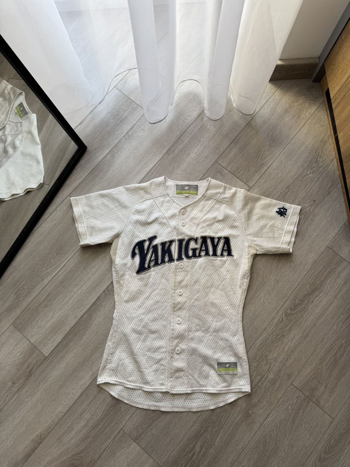 Mizuno Yakigaya Game-Worn Vintage Japan Baseball Jersey SSK Size US S / EU 44-46 / 1 - 1 Thumbnail
