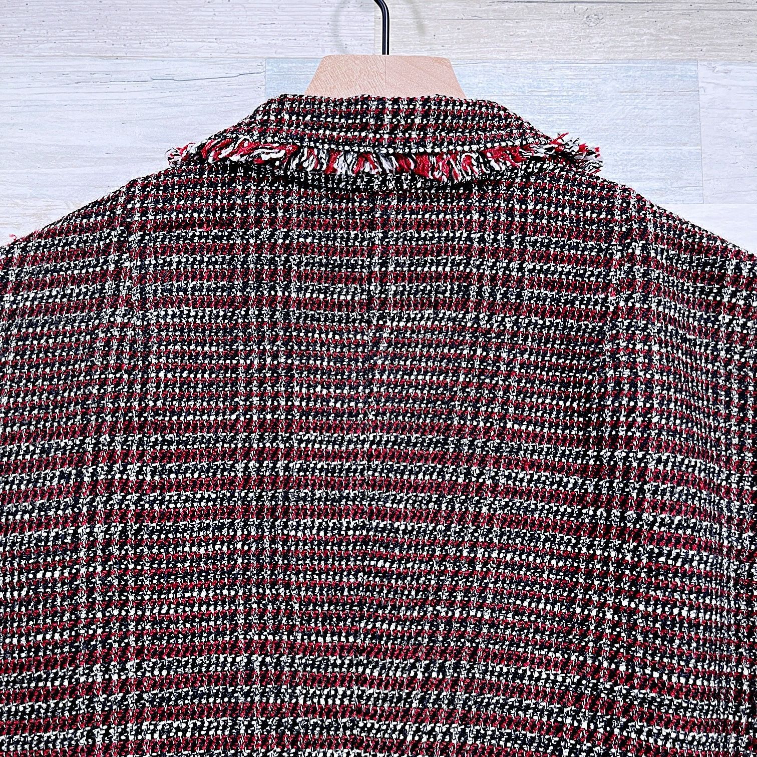 Other Banana Republic Boucle Long Jacket Black Red Womens 10 Size L / US 10 / IT 46 - 5 Thumbnail