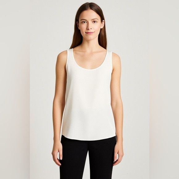 Vince Vince Ivory Silk Blend Scoop Neck Tank Top Women’s Size S Size S / US 4 / IT 40 - 1 Thumbnail