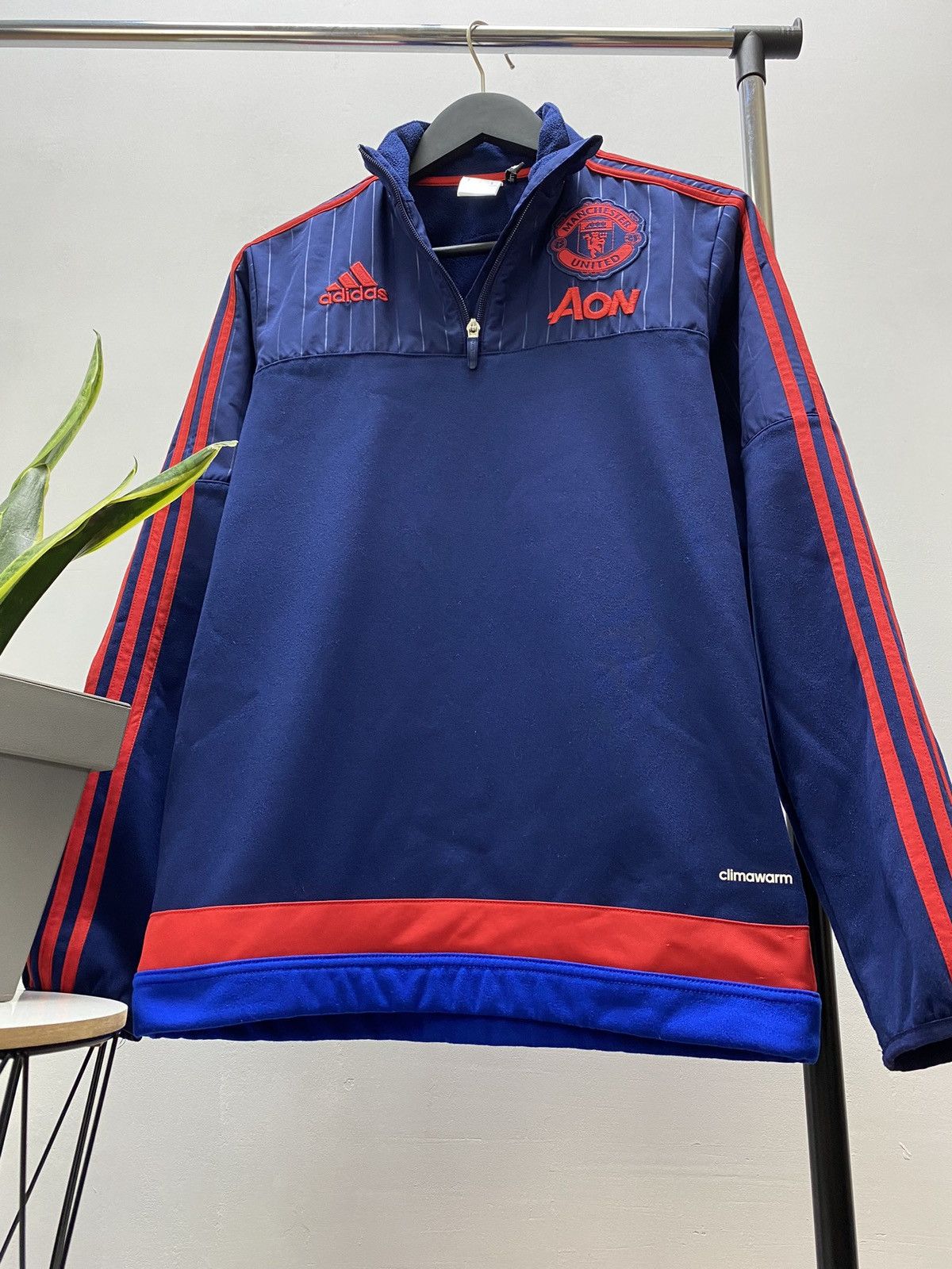 Adidas Manchester United 2015 2016 Training 1/4 Zip Top Jacket Size US S / EU 44-46 / 1 - 5 Thumbnail