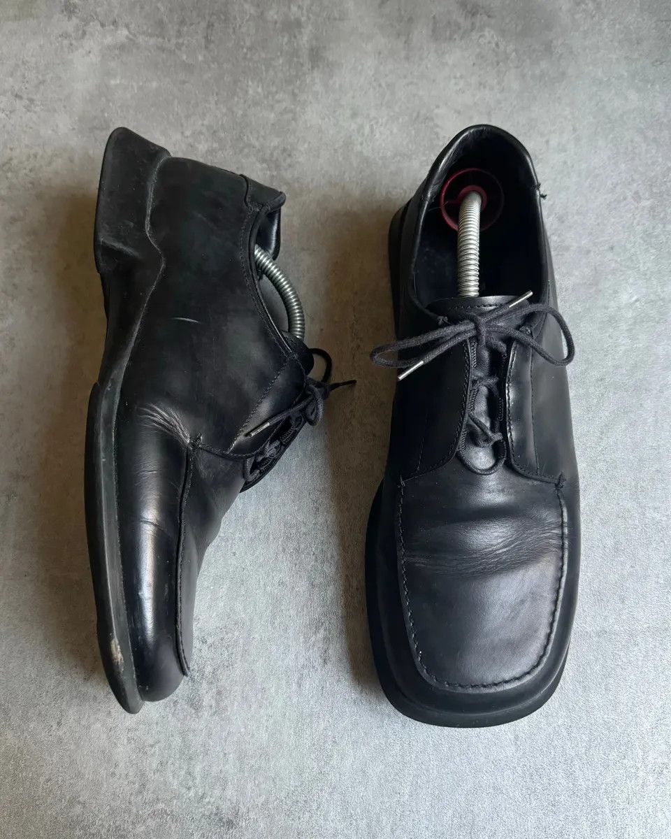 Prada × Vintage FW1999 Prada Black Leather Derby Square Toe Shoes Size US 7 / EU 40 - 9 Thumbnail