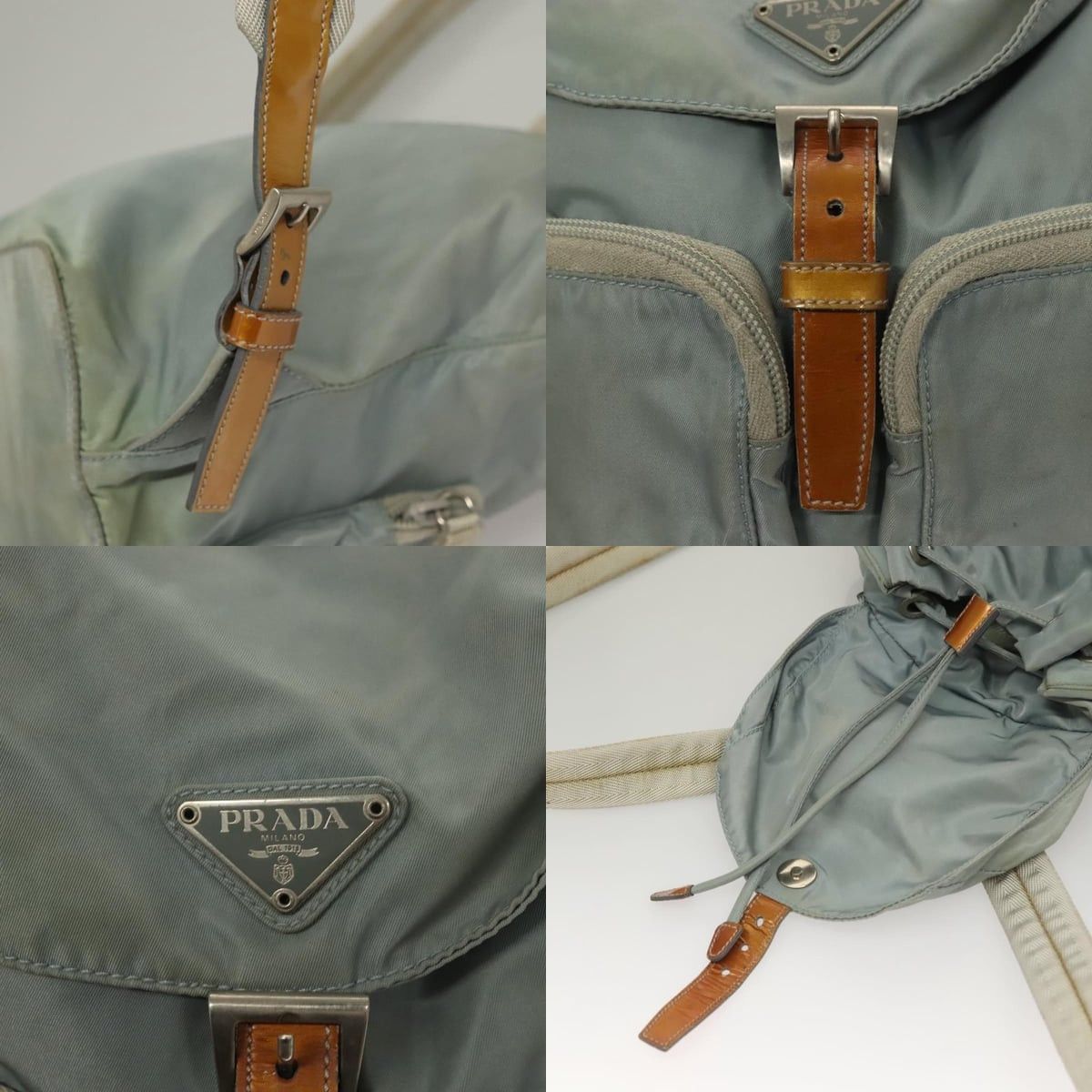 Prada PRADA Backpack Nylon Light Blue Silver Size ONE SIZE - 12 Thumbnail